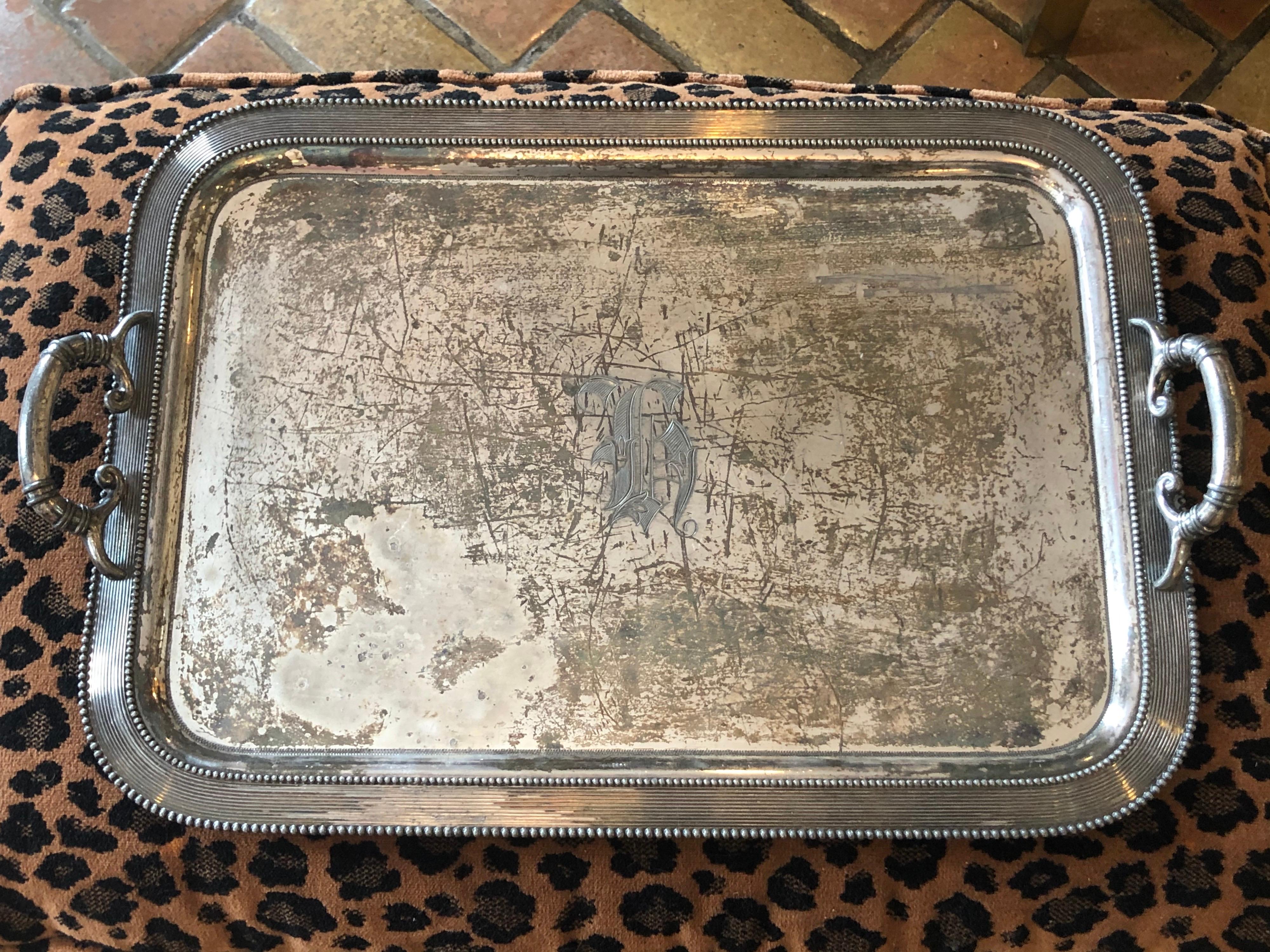 Late 19th Century Victorian Quadruple Plated Serving Tray