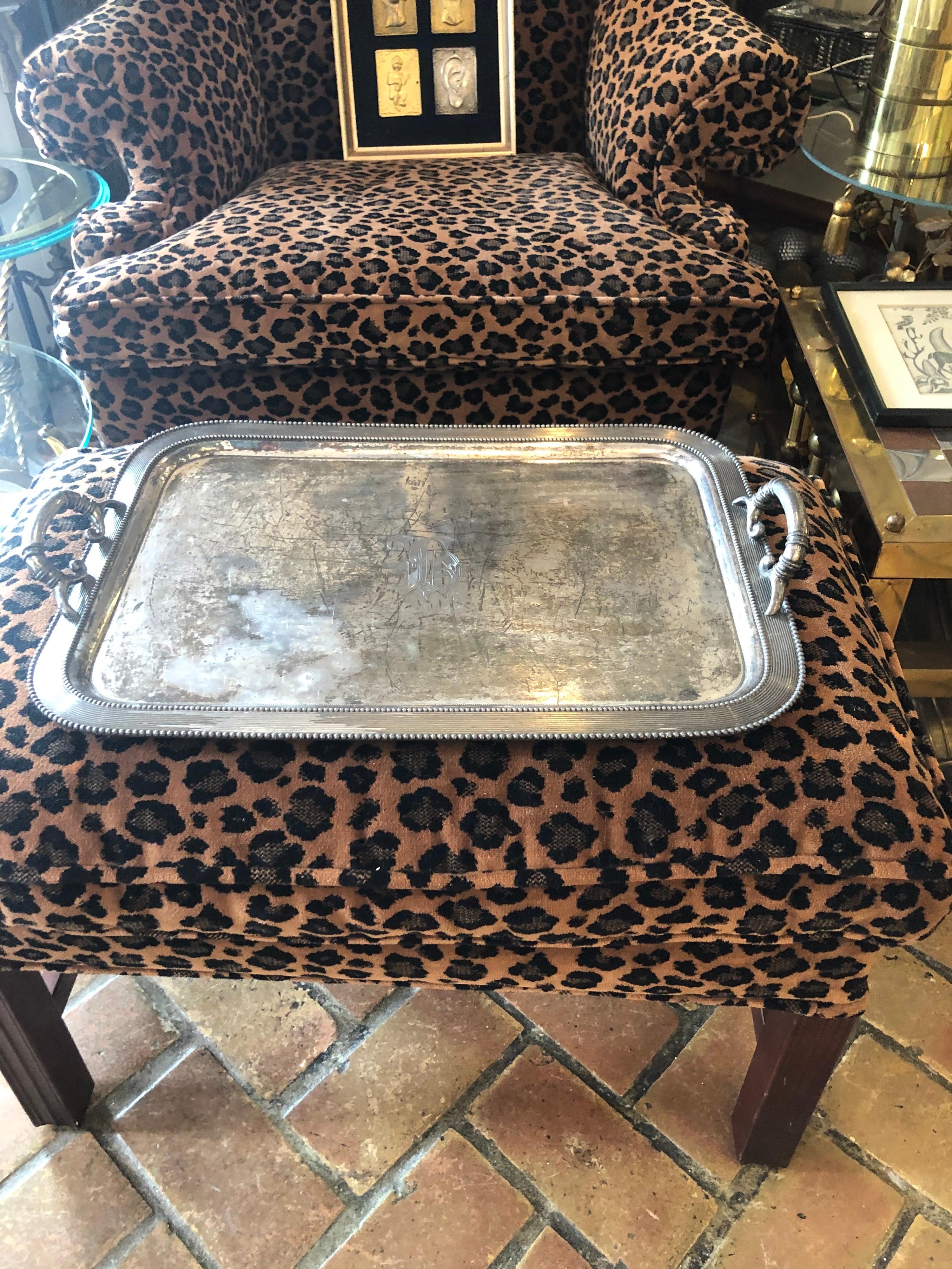 Metal Victorian Quadruple Plated Serving Tray