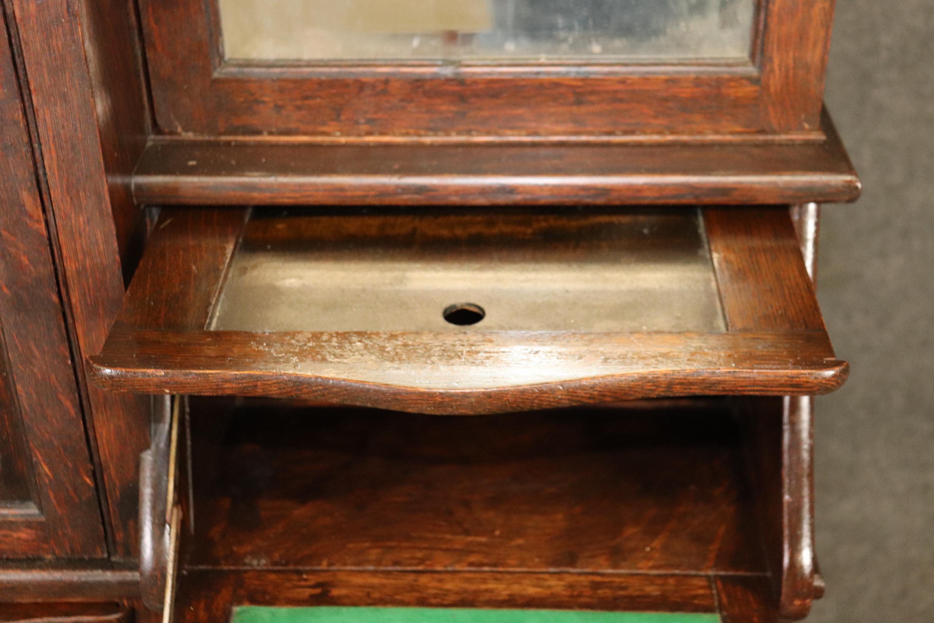 Victorian Quarter Sawn Oak Harvard Dental Cabinet with Tambor Multiple Drawers 2