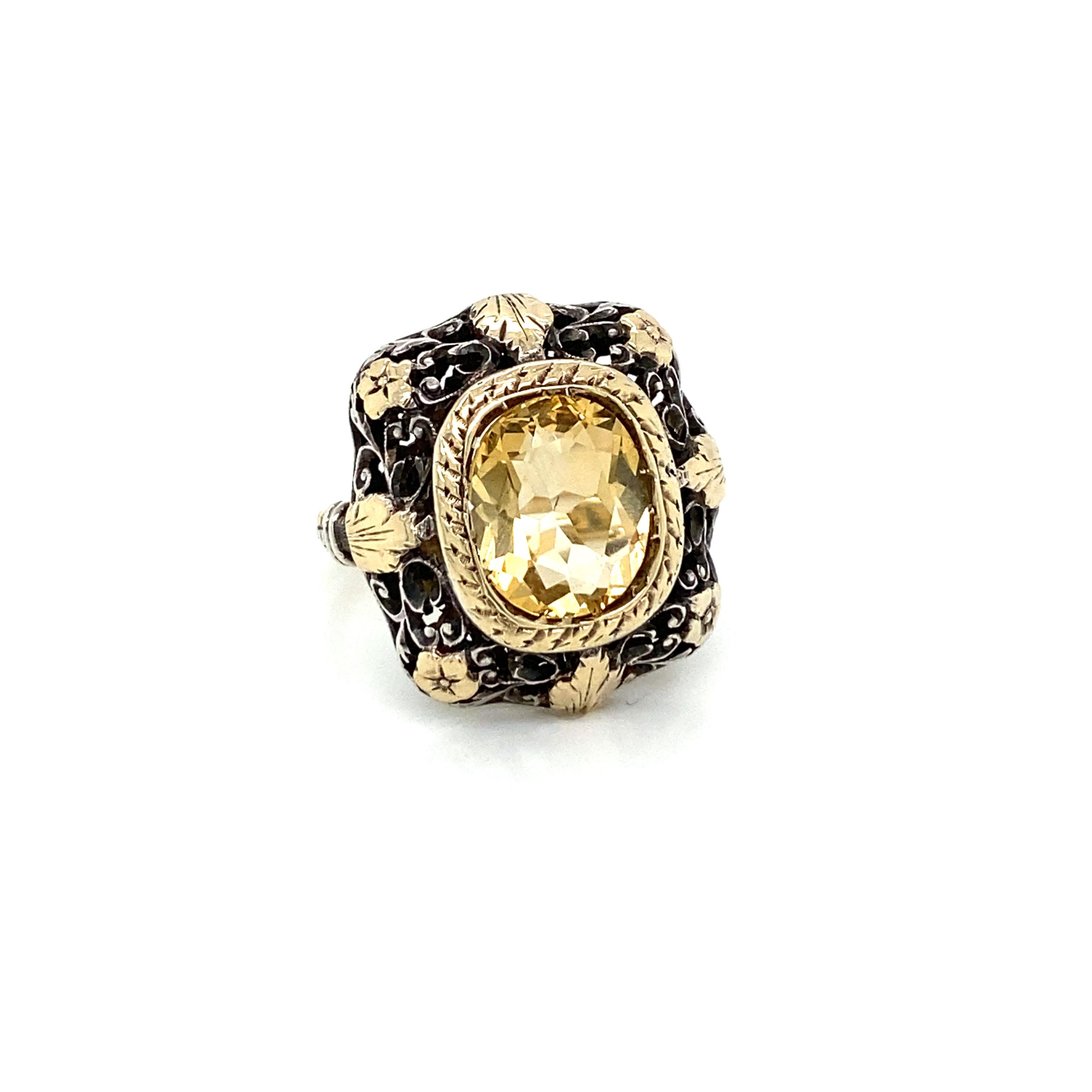 Oval Cut Victorian Quartz Gold Ring