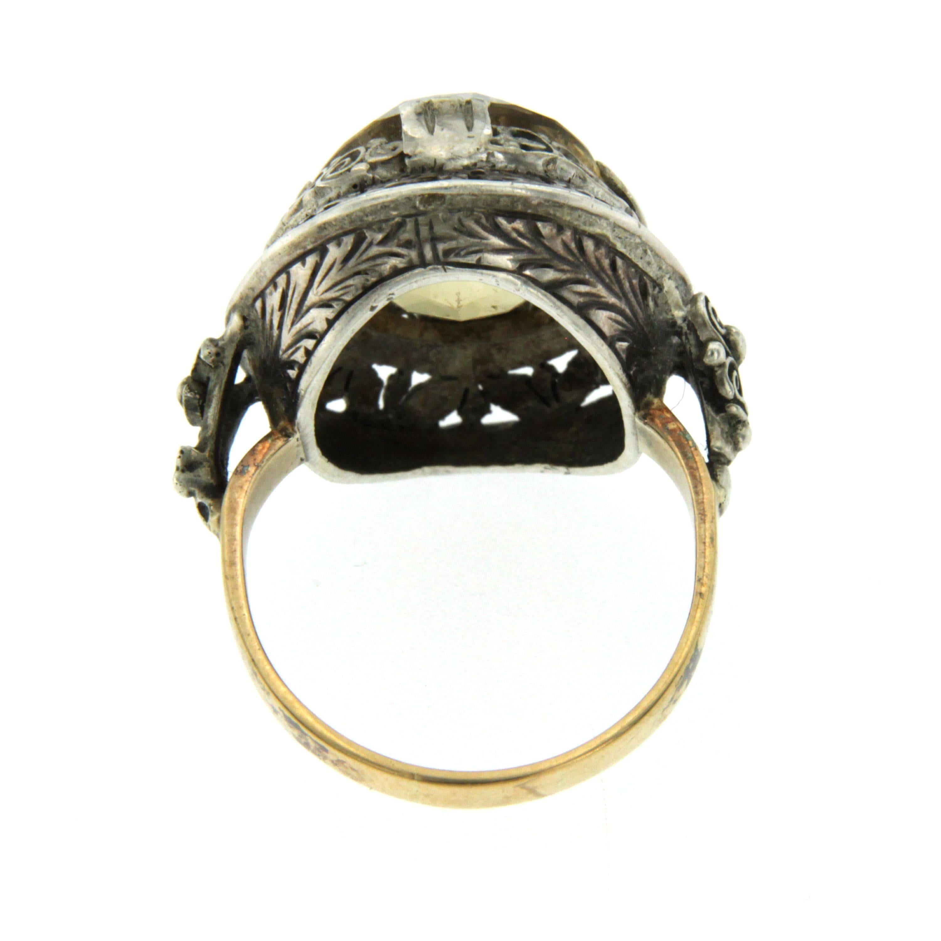 Women's Victorian Quartz Gold Ring