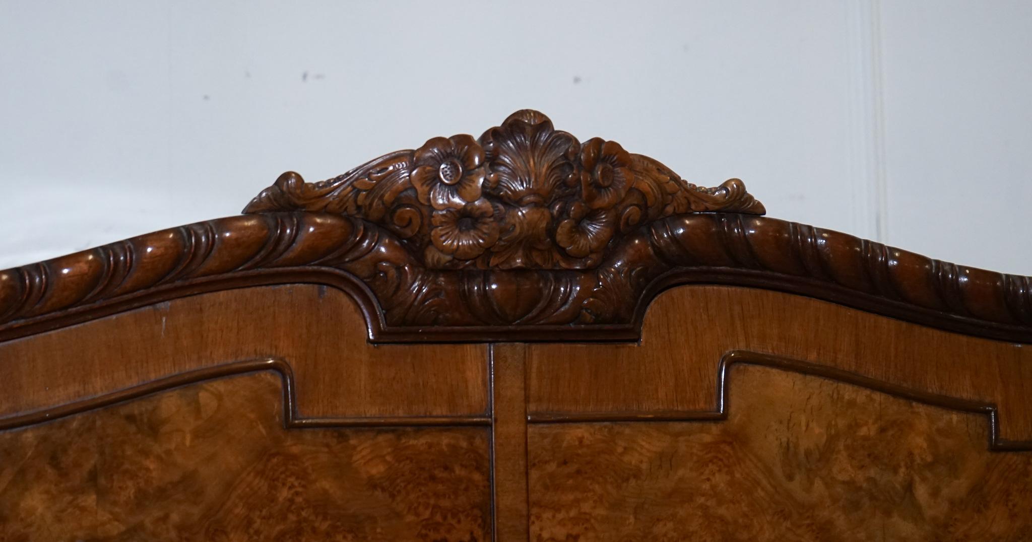 ARMADIO A DUE PORTE VICTORIANO Queen Anne ENGLISH ART DECO BURR WALNUT In condizioni buone in vendita a Pulborough, GB