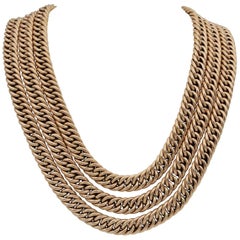 Victorian Rare 73 Grams 14 Karat Rose Gold Curb Chain