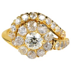 Victorian Rare 2.70 Carat Diamond Crossover Ring Antique Victorian Rare 2.70 Carat Diamond Crossover Ring