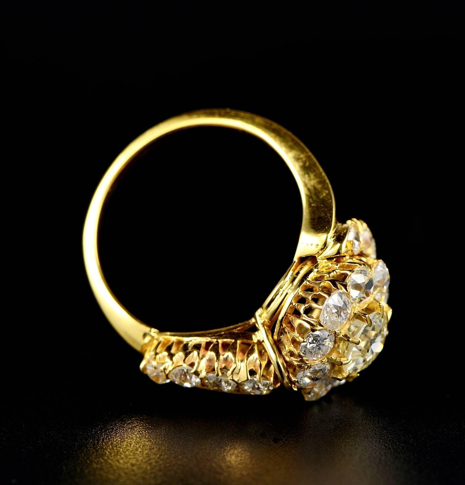 Victorian Rare 2.70 Carat Diamond Crossover Ring 2