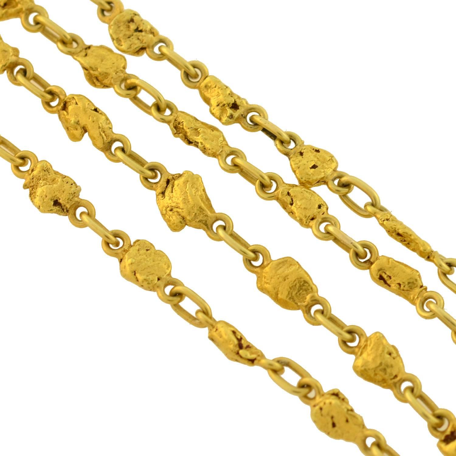 14k gold nugget chain