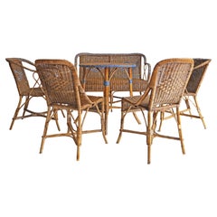 Set di sedute in rattan vittoriano