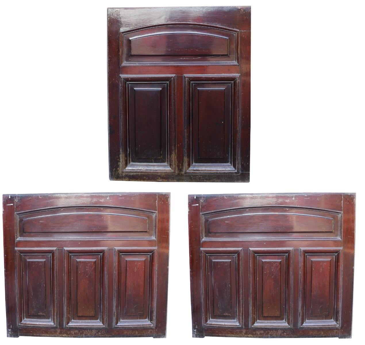 Three sections of reclaimed Victorian mahogany bar counter panelling.

Additional Dimensions:

2 panels- 96 x 108 x 4 cm

1 panel- 94 x 76 x 4 cm
