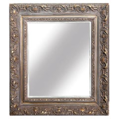 Miroir rectangulaire peint de style victorien avec accents dorés