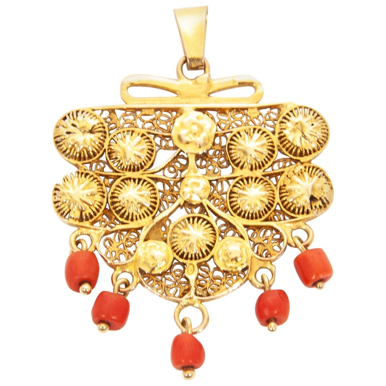 Collier avec pendentif corail rouge femme | Carnaby