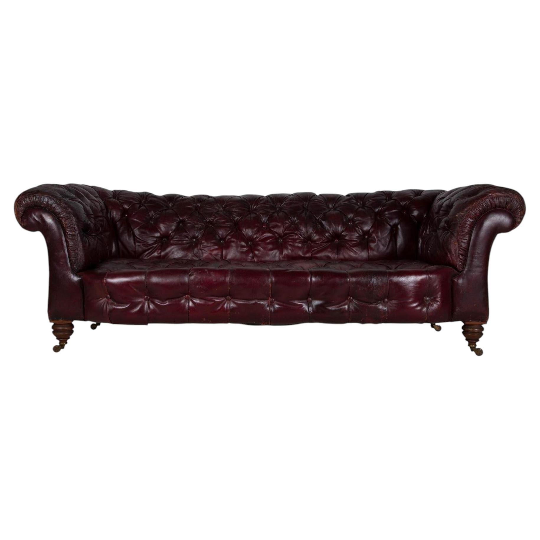 Victorian Red Leather Chesterfield
