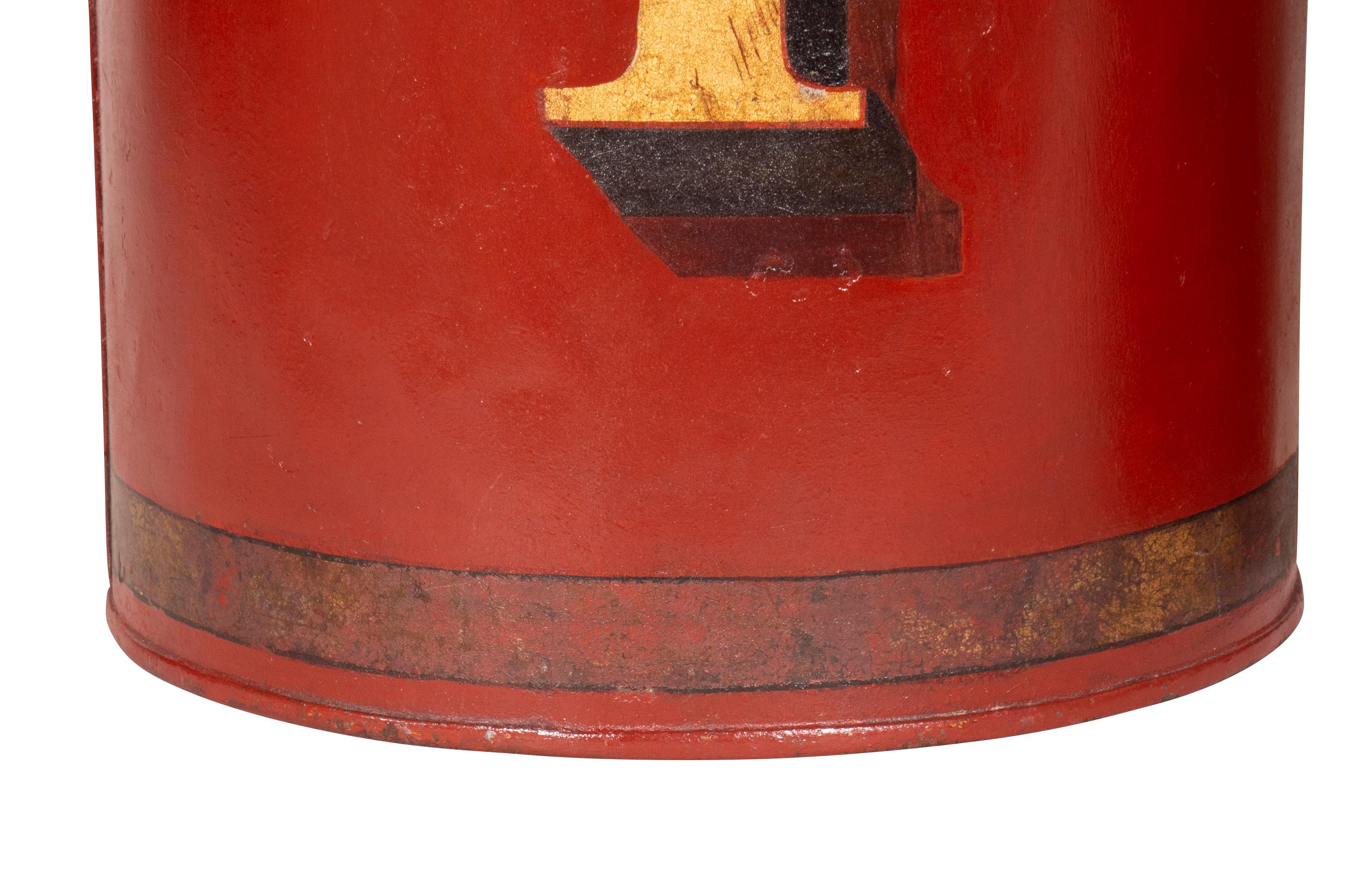 Hand-Painted Victorian Red Tole Tea Cannisters by Parnall & Sons