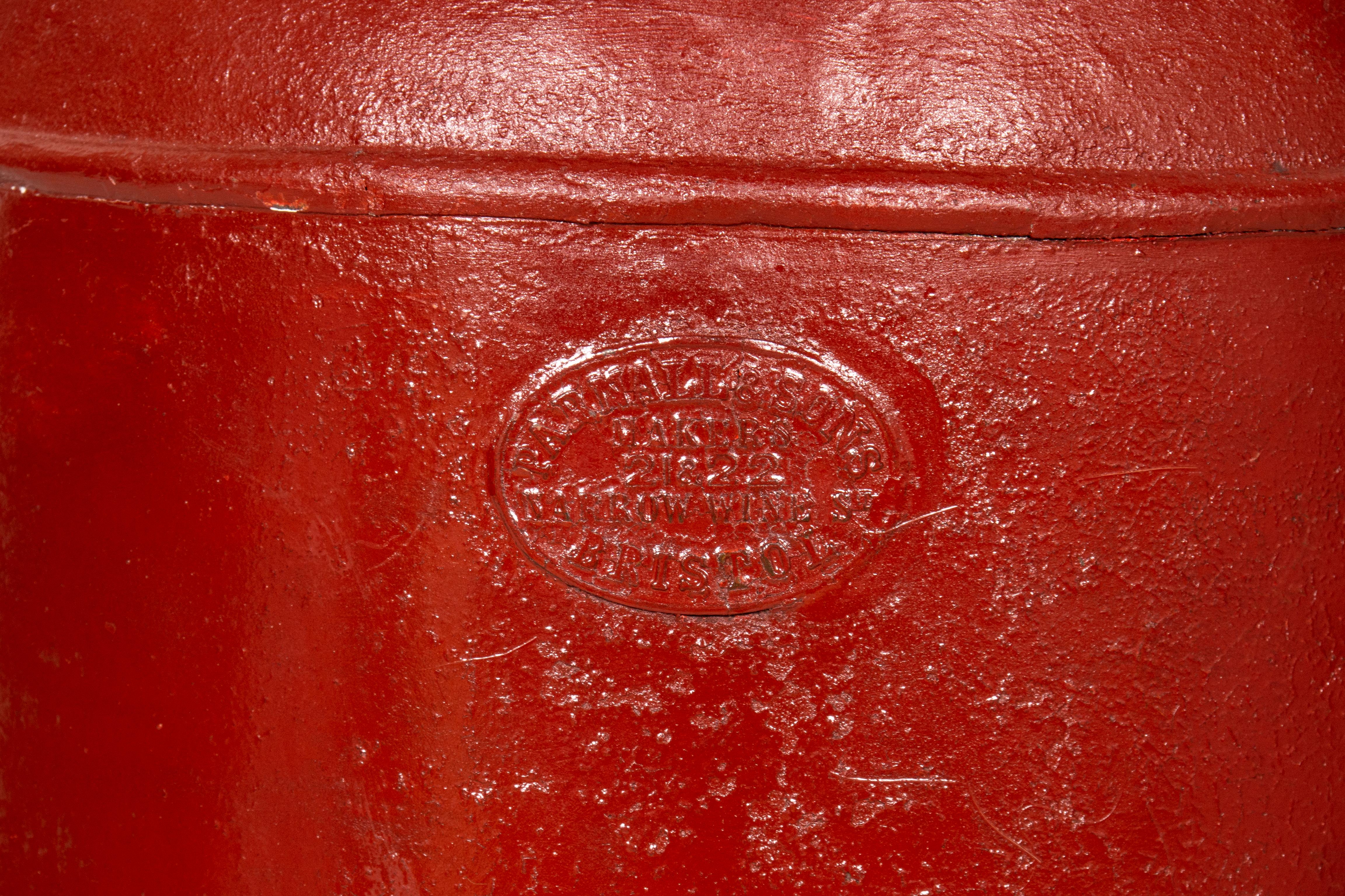 19th Century Victorian Red Tole Tea Cannisters by Parnall & Sons