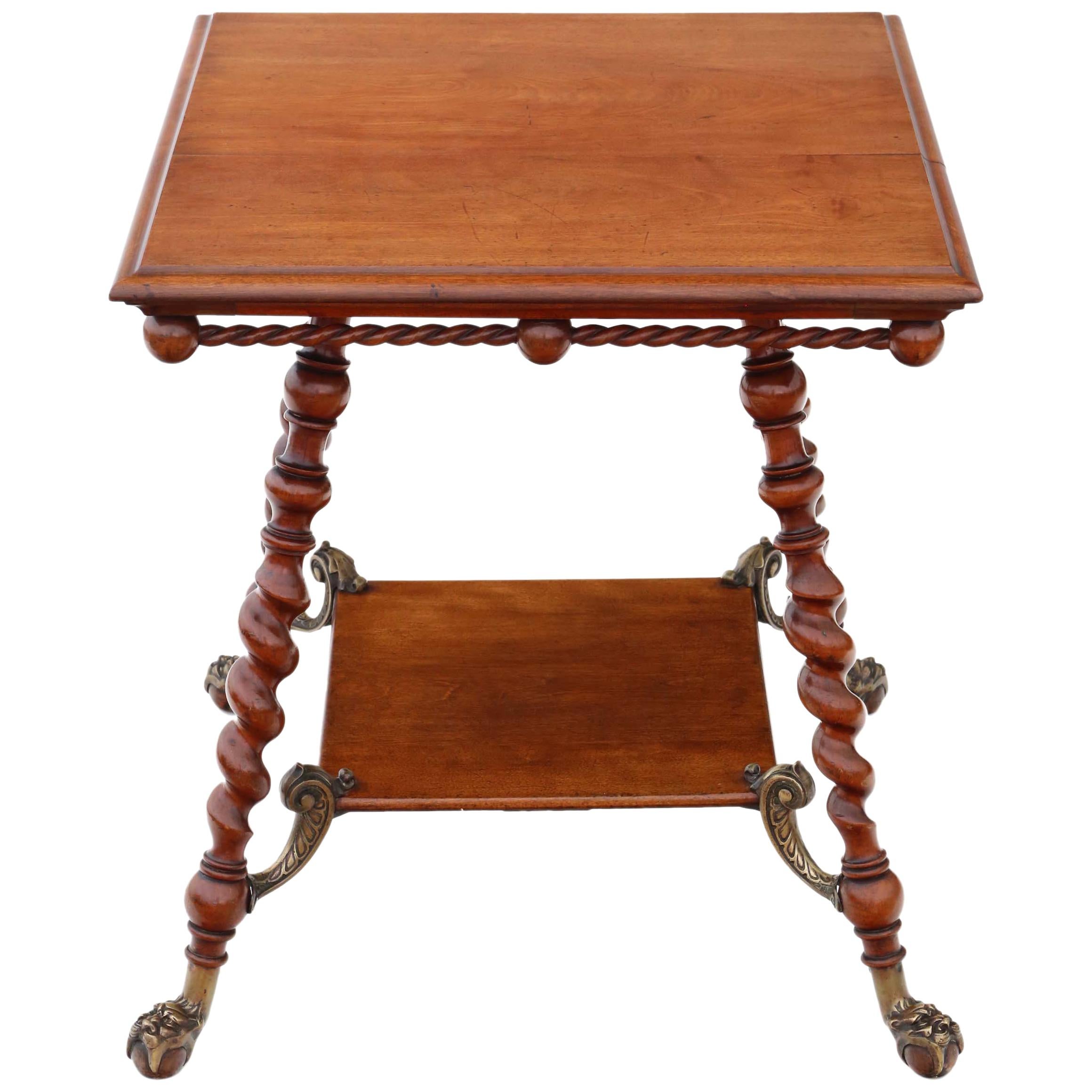 Victorian Red Walnut and Brass Centre Table