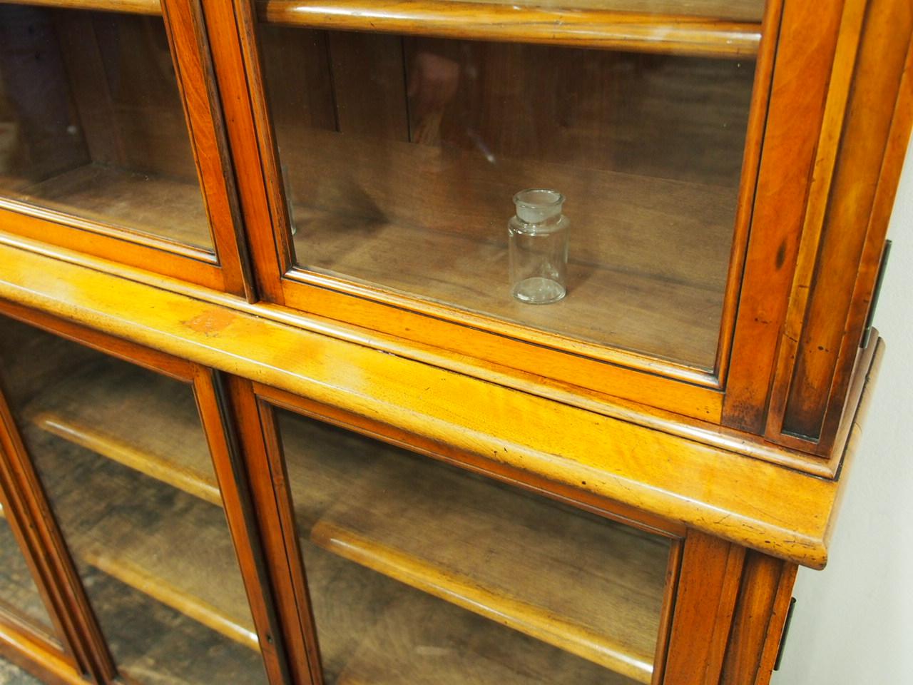 Victorian Red Walnut Cabinet Bookcase or Display Cabinet, circa 1880 1