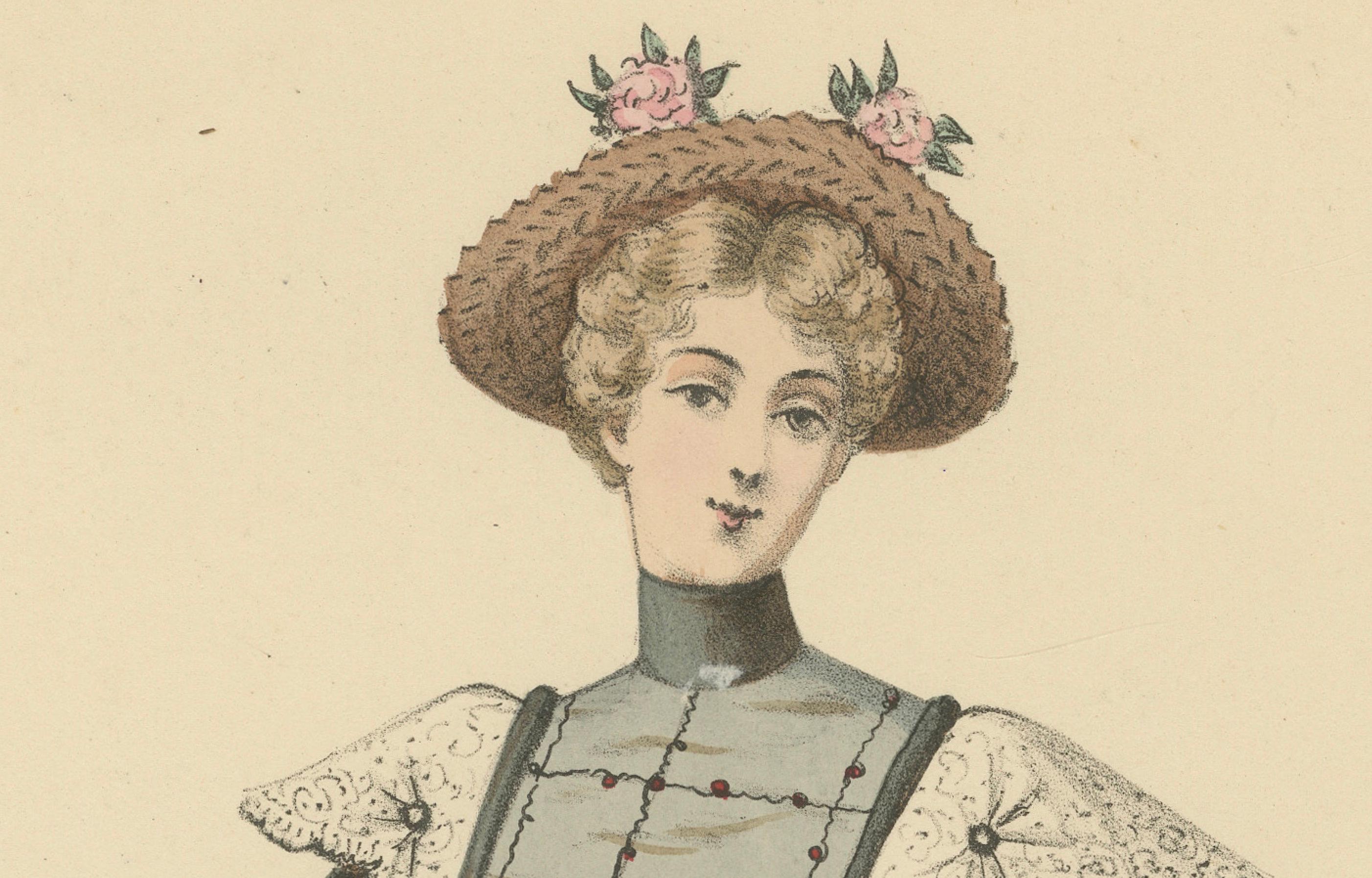 Refinamiento victoriano: Litografía de moda de L. Michau y M. de Solar, 1889 Papel en venta