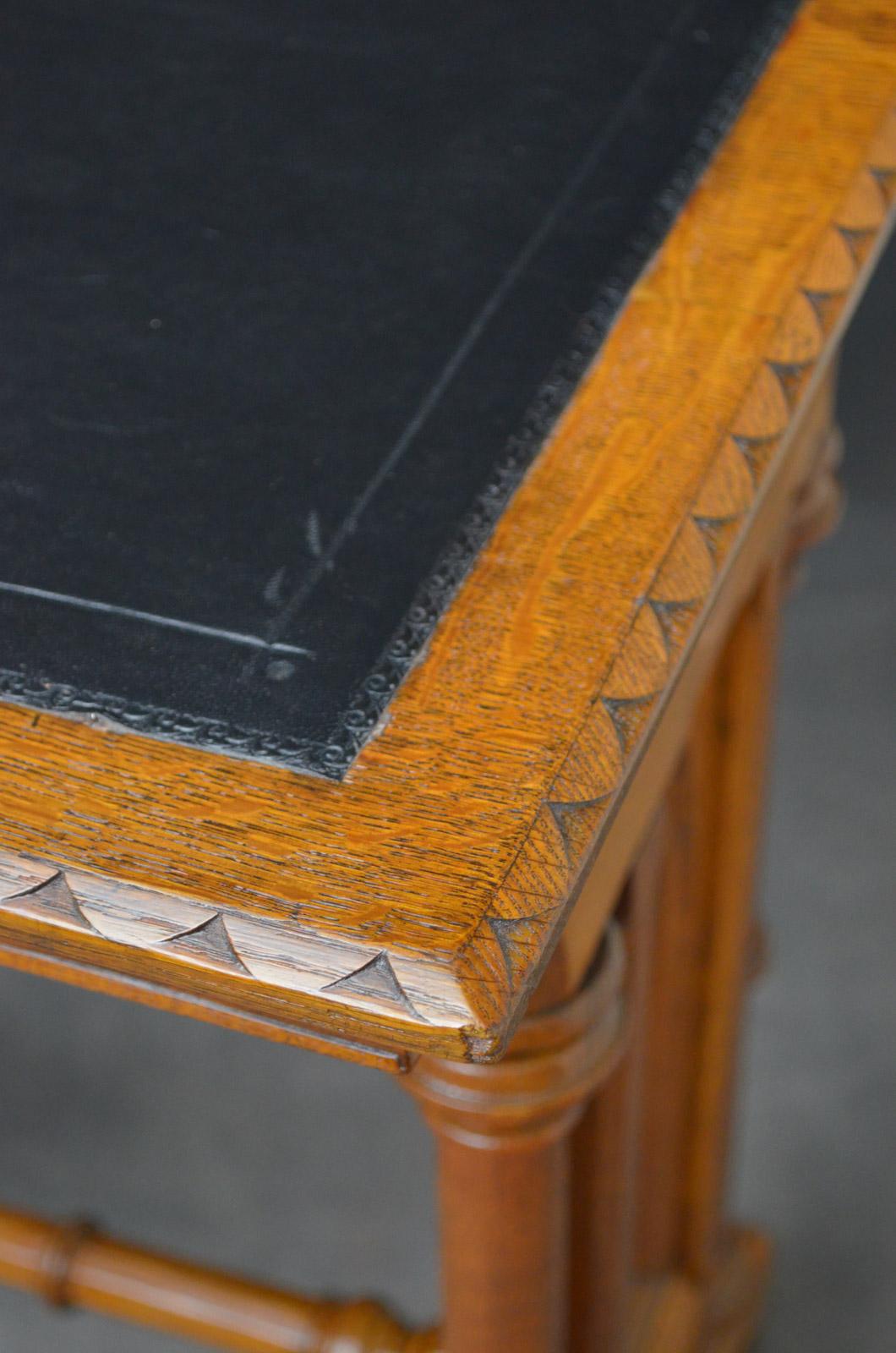 English Victorian Reformed Gothic Oak Table