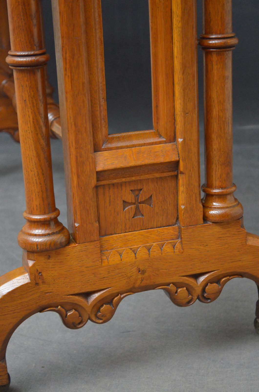 Victorian Reformed Gothic Oak Table 1