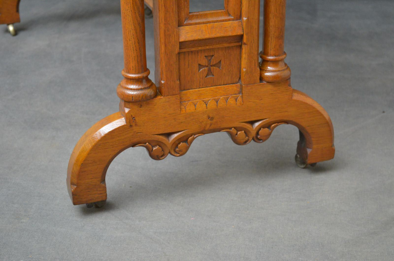 Victorian Reformed Gothic Oak Table 2