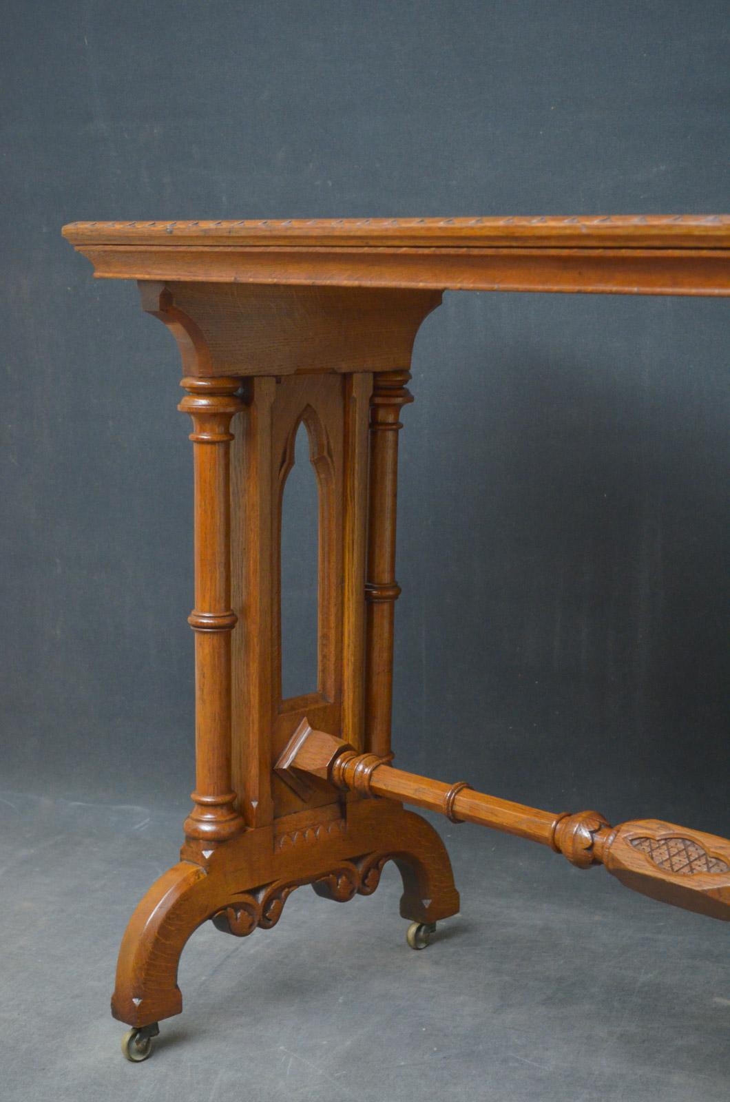 Victorian Reformed Gothic Oak Table 3