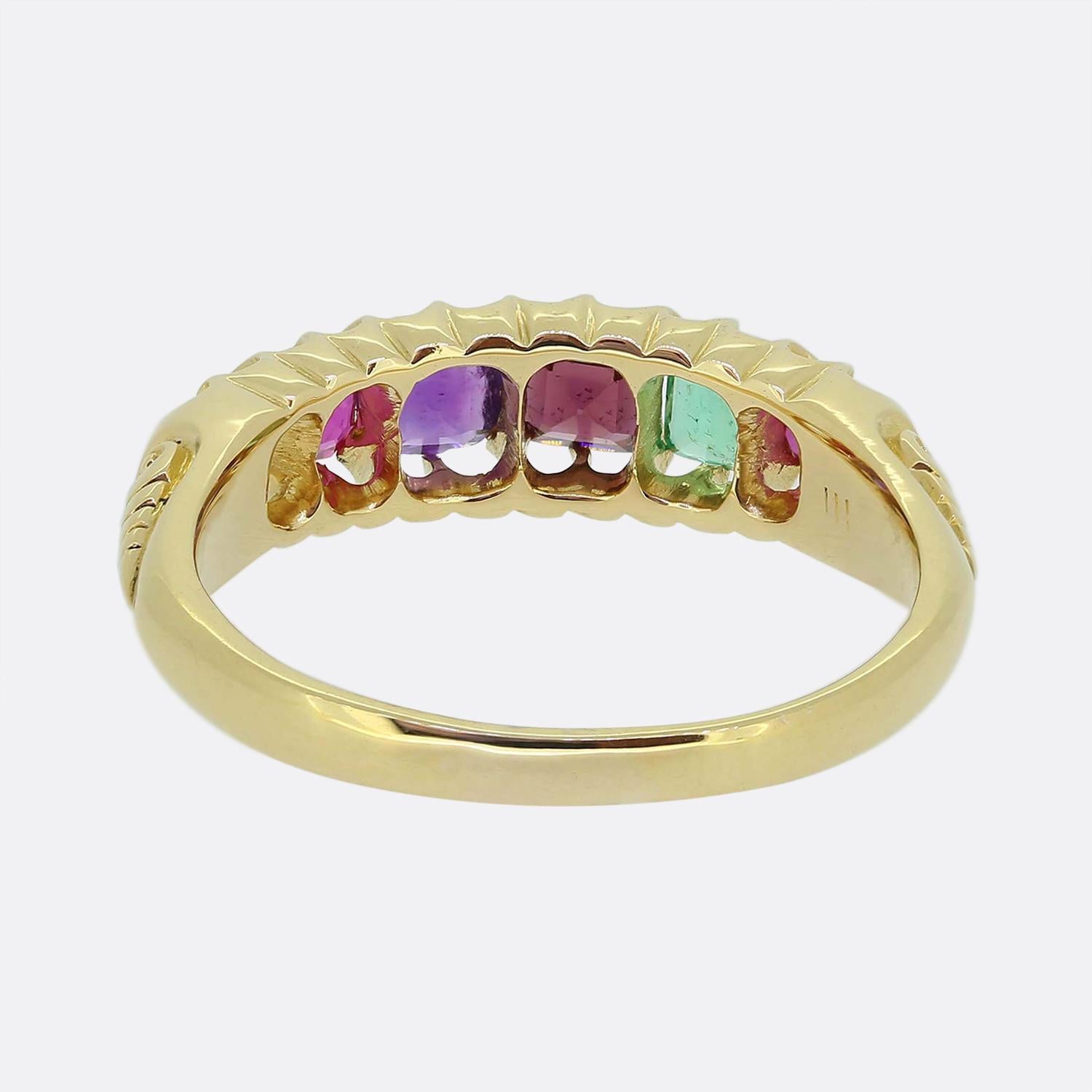 Taille coussin Bague acrostiche 
