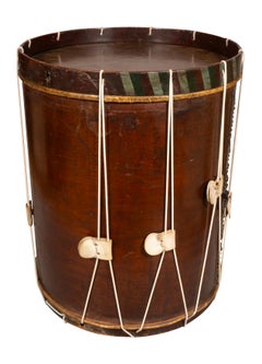 Victorian Regimental Drum Bearing The Royal Coat Of Arms Of The United Kingdom.