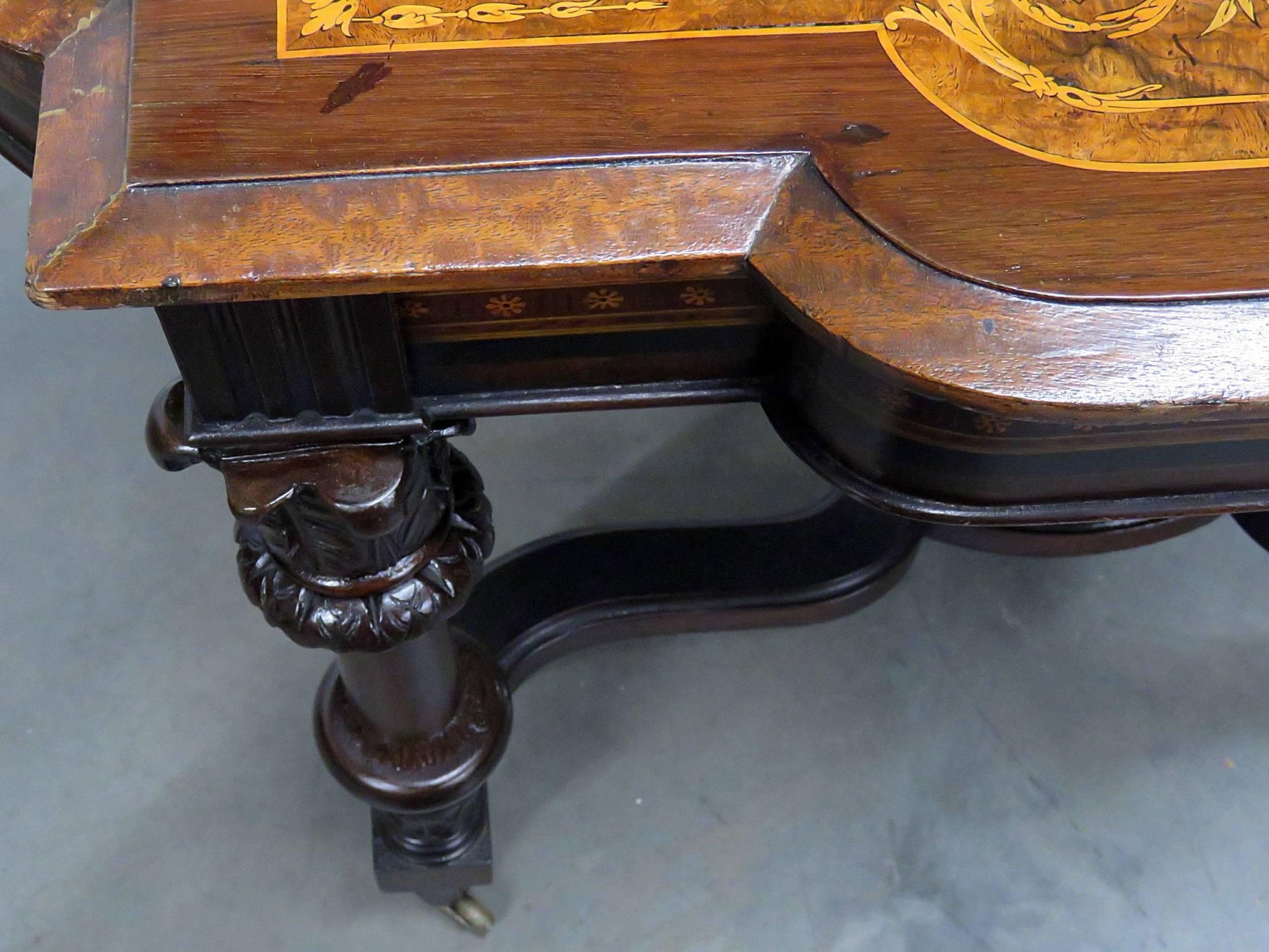 American Victorian Renaissance Herter Style Library Table