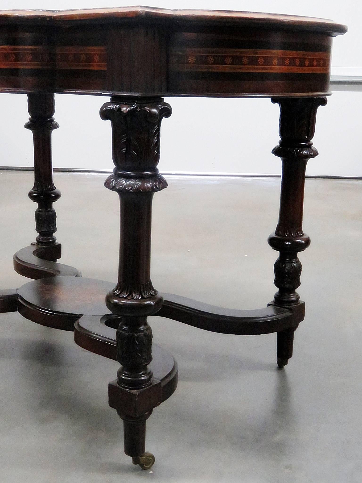 Victorian Renaissance Herter Style Library Table 2