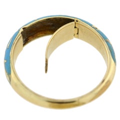 Victorian Renaissance Revival Blue Enamel Hidden Compartment Ring