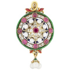 A Victorian Renaissance Revival Gem-set Pendant