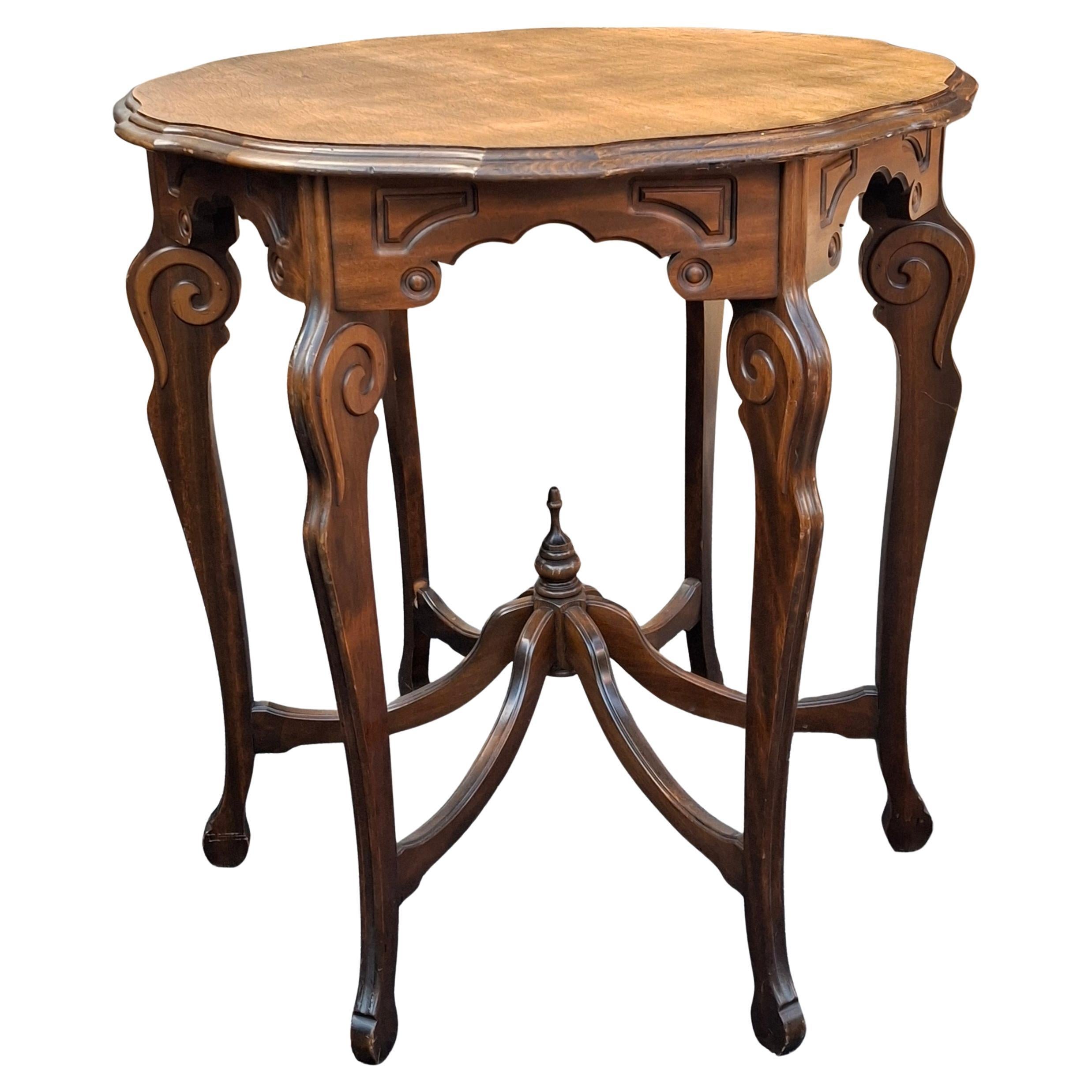 Victorian Renaissance Revival Style Walnut Center Table