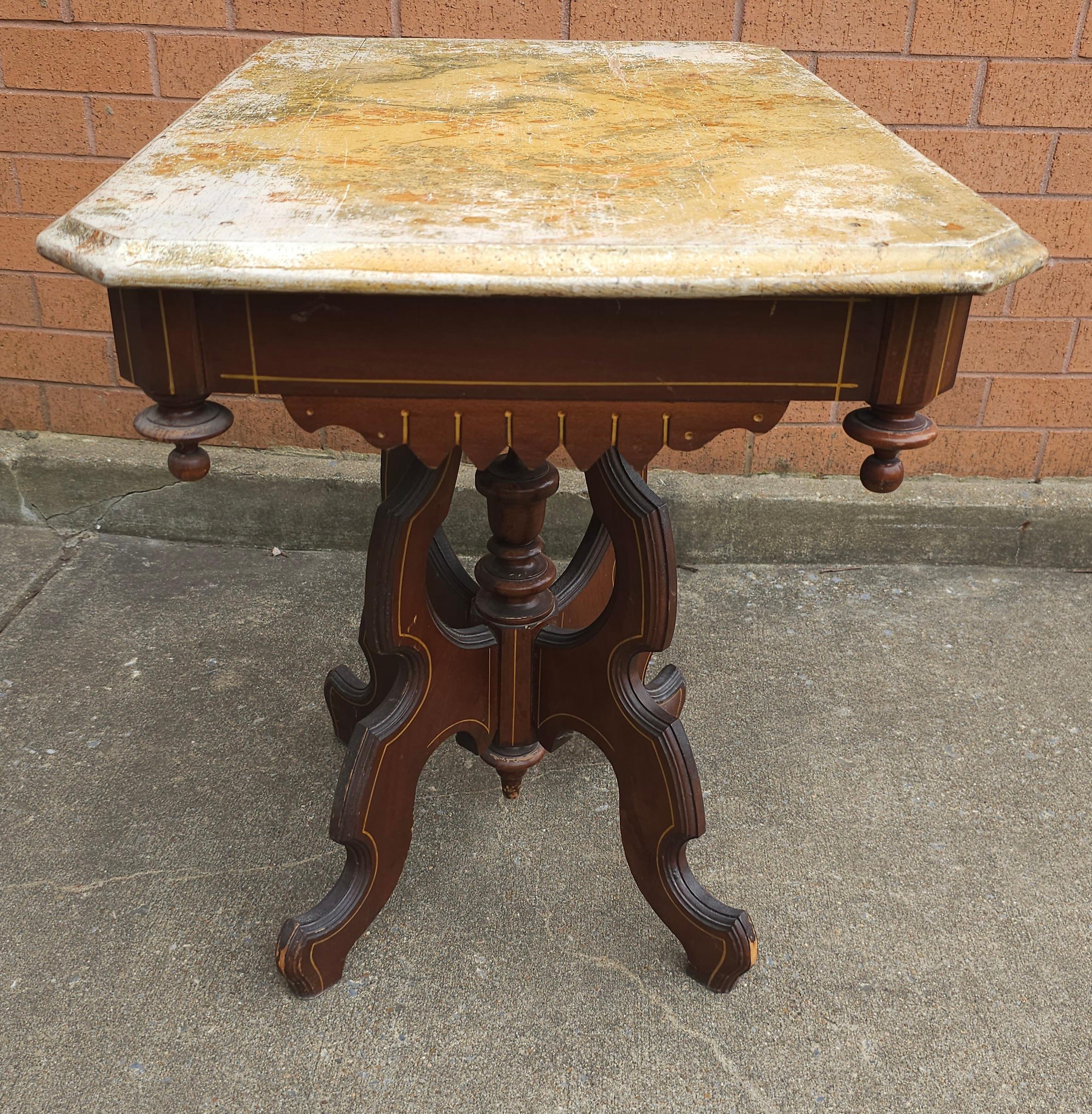 Victorian Renaissance Style Walnut Painted Side Table In Good Condition For Sale In Germantown, MD