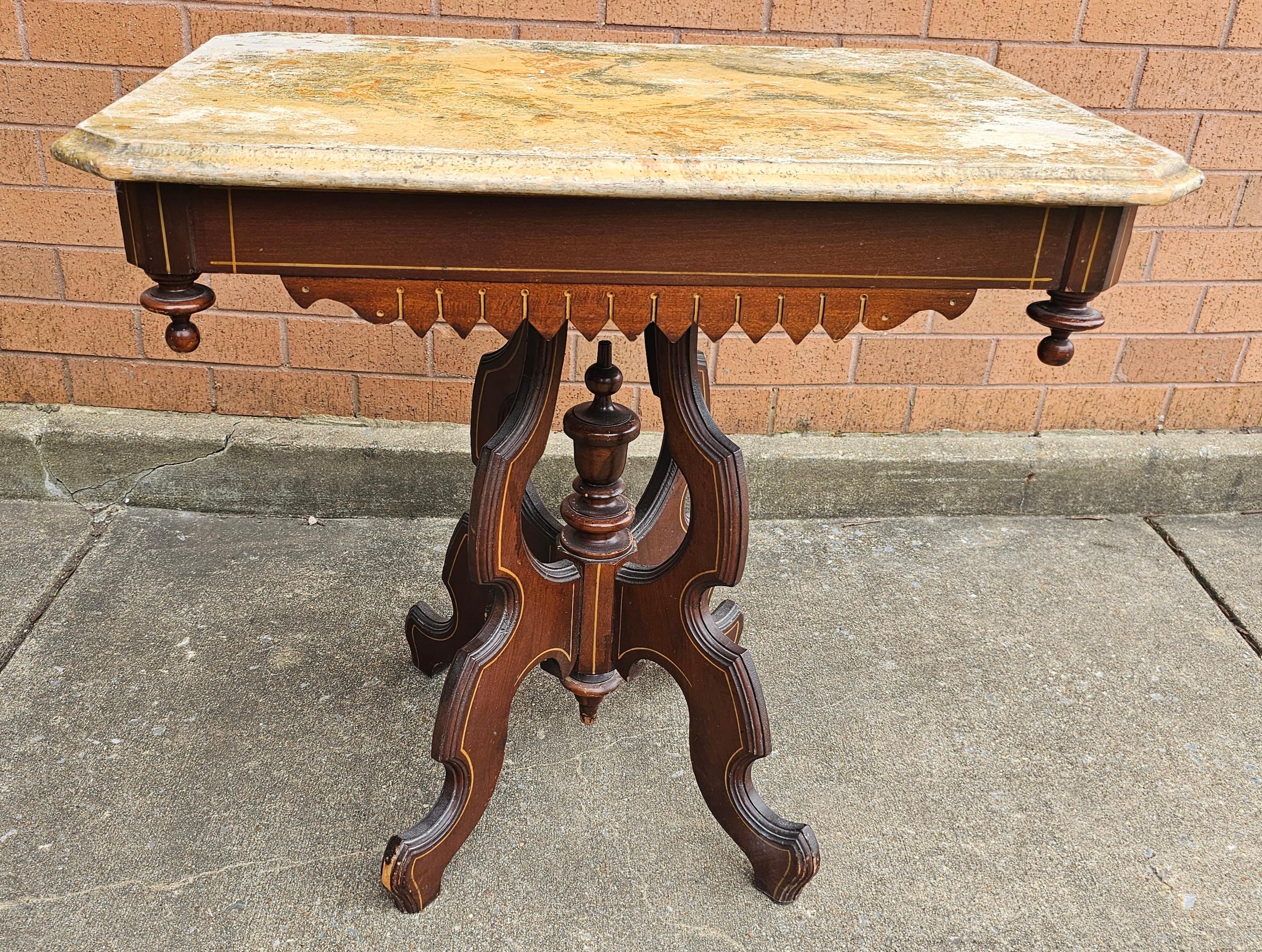 Victorian Renaissance Style Walnut Painted Side Table For Sale 1