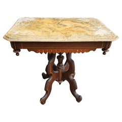 Used Victorian Renaissance Style Walnut Painted Side Table