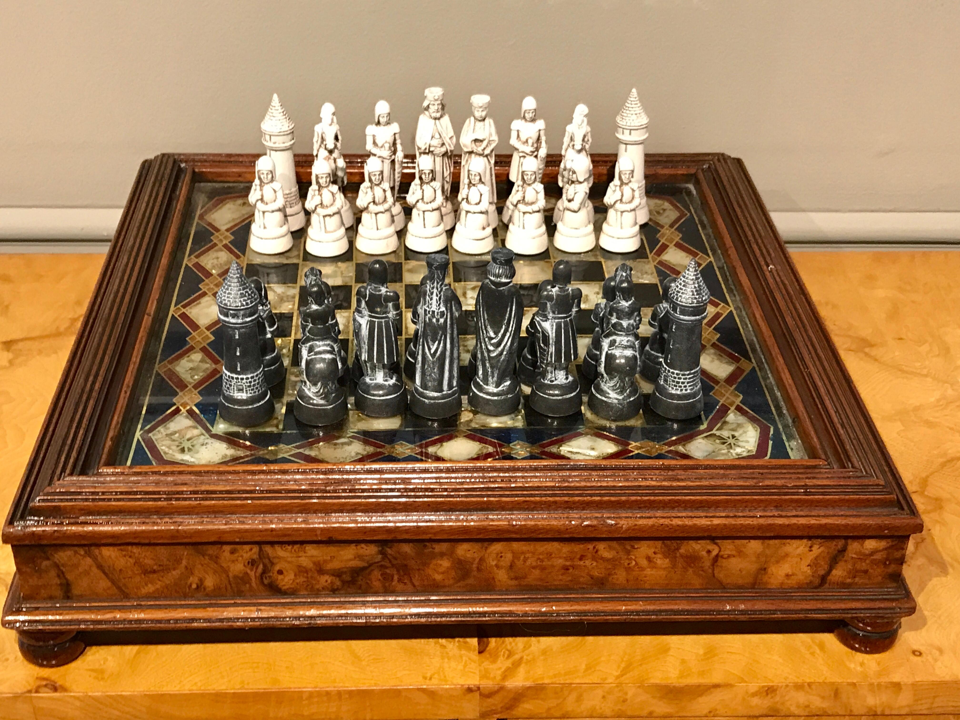 painted chess set