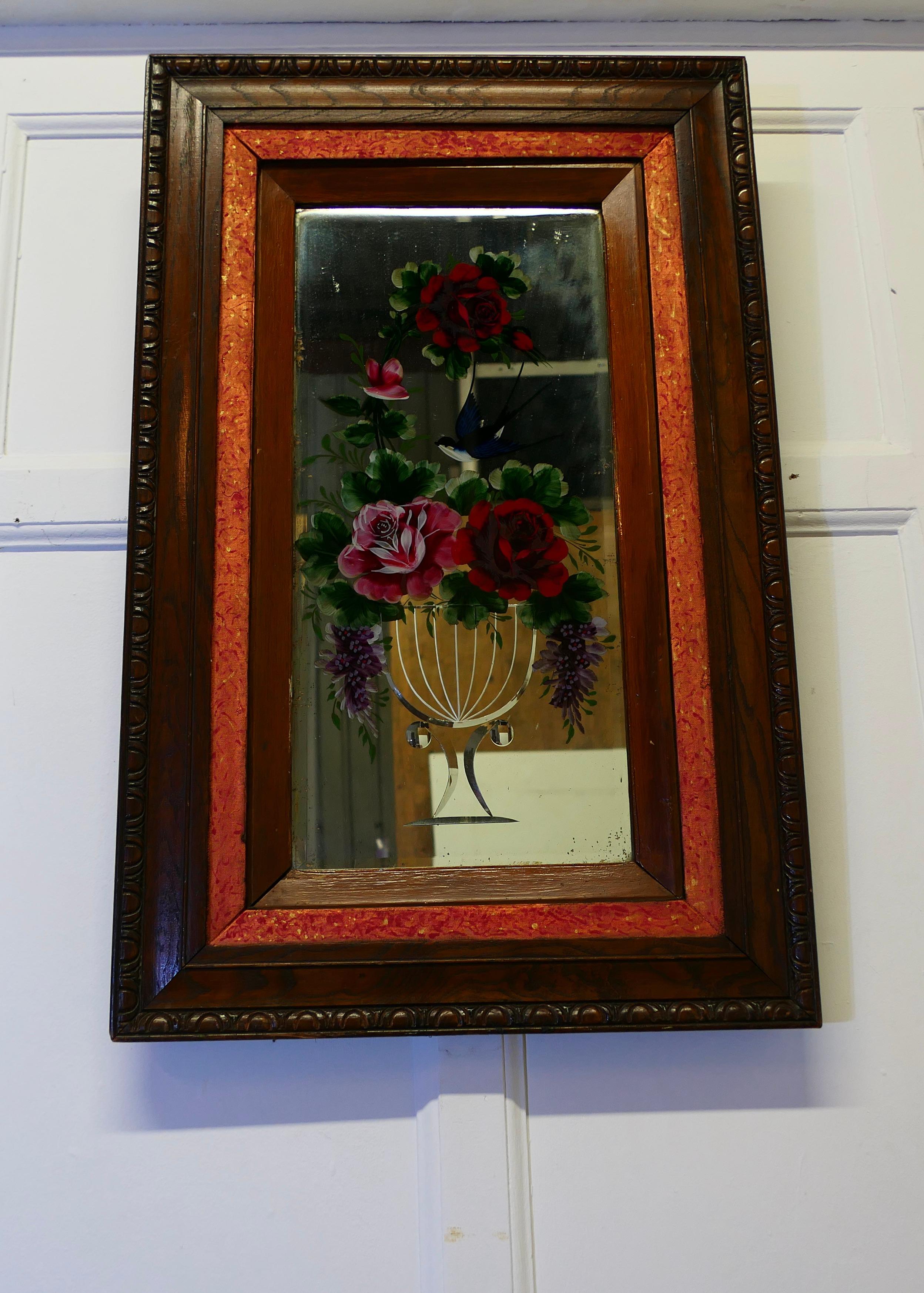 Viktorianischer, geätzter Spiegel, verziert mit Rosen im Zustand „Gut“ im Angebot in Godshill, Isle of Wight