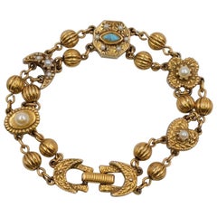 Vintage Victorian Revival Bracelet Goldette 1960's