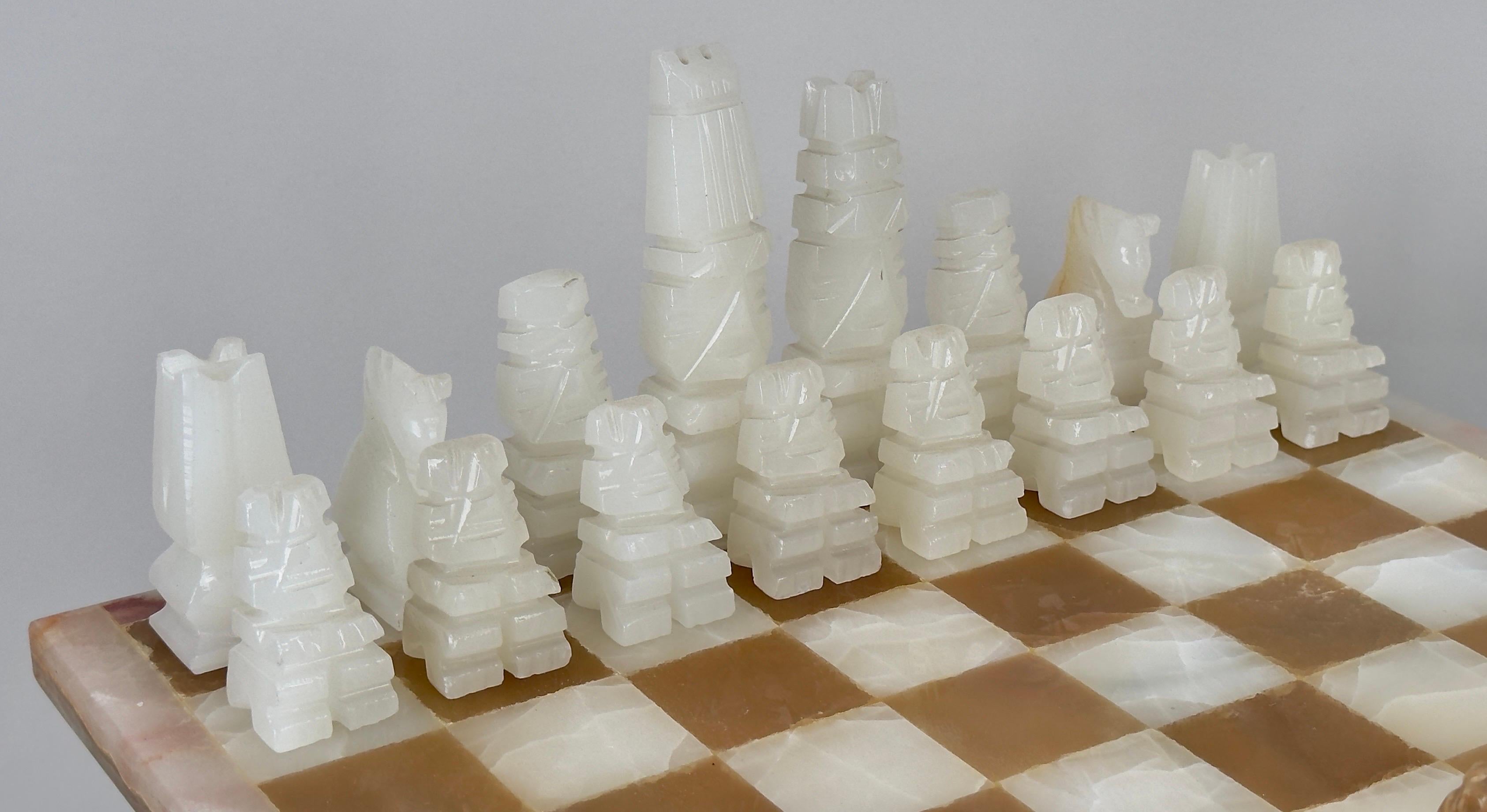 Victorian Revival Chess Table & Pieces with Marble Top & Bronze Base For Sale 10
