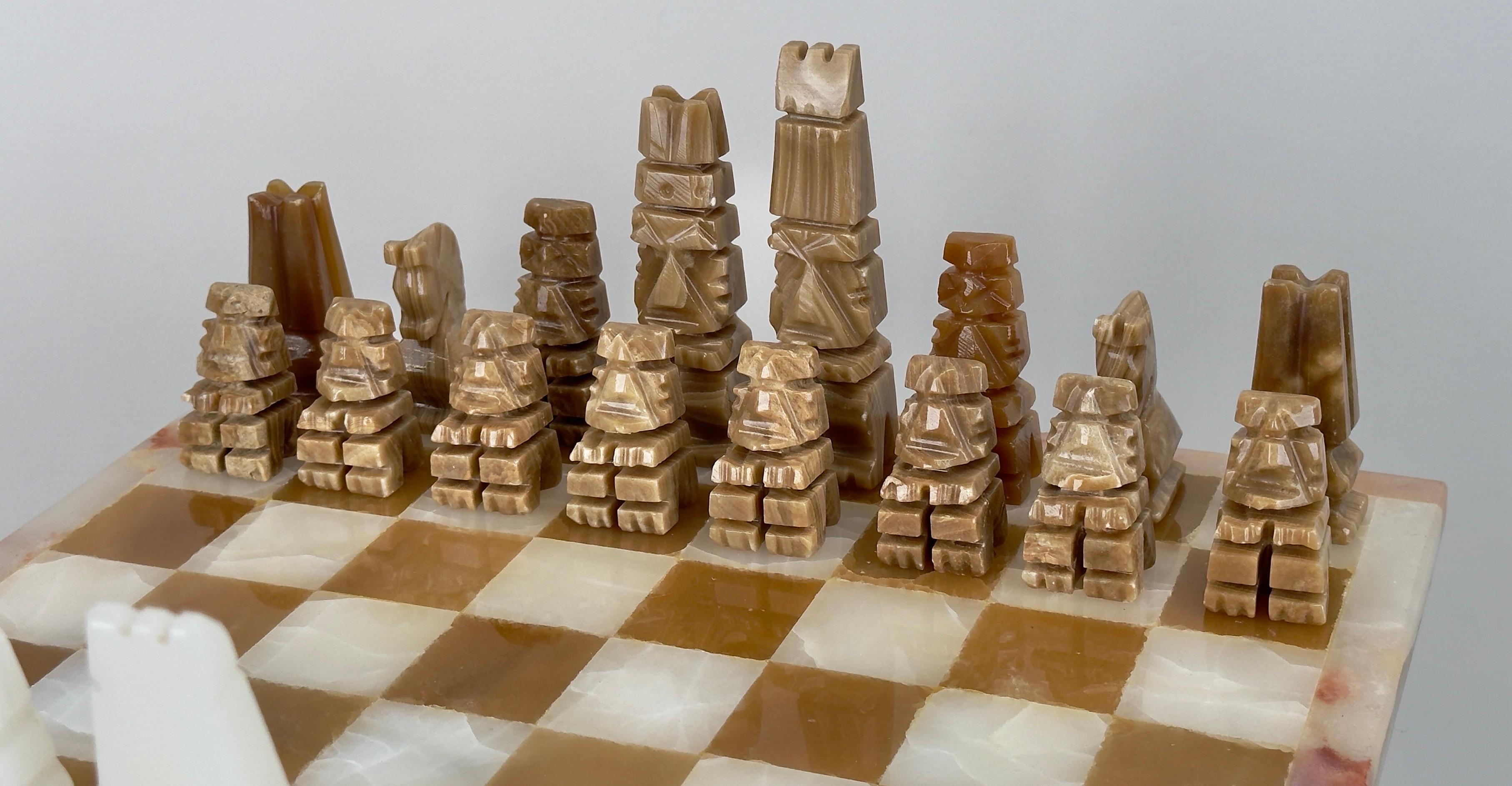 Victorian Revival Chess Table & Pieces with Marble Top & Bronze Base For Sale 11