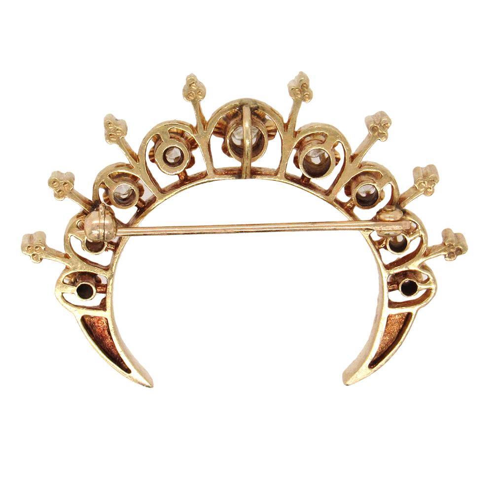 Victorian Revival Crescent Brooch In Good Condition In New York, NY