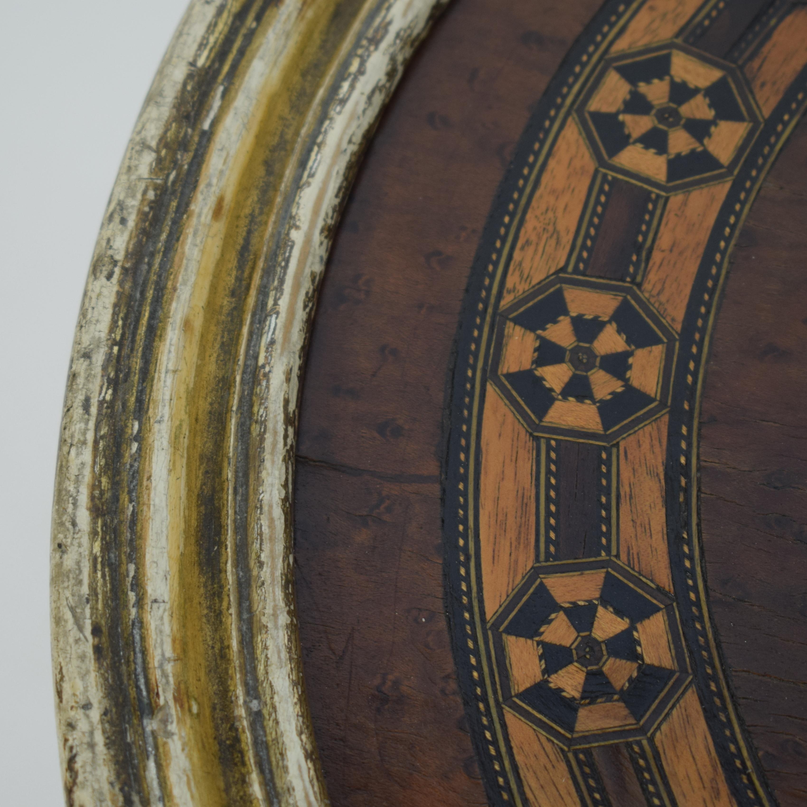 Victorian / Revival Gilded and Marquetry Round and Turned Side Table, circa 1870 For Sale 6