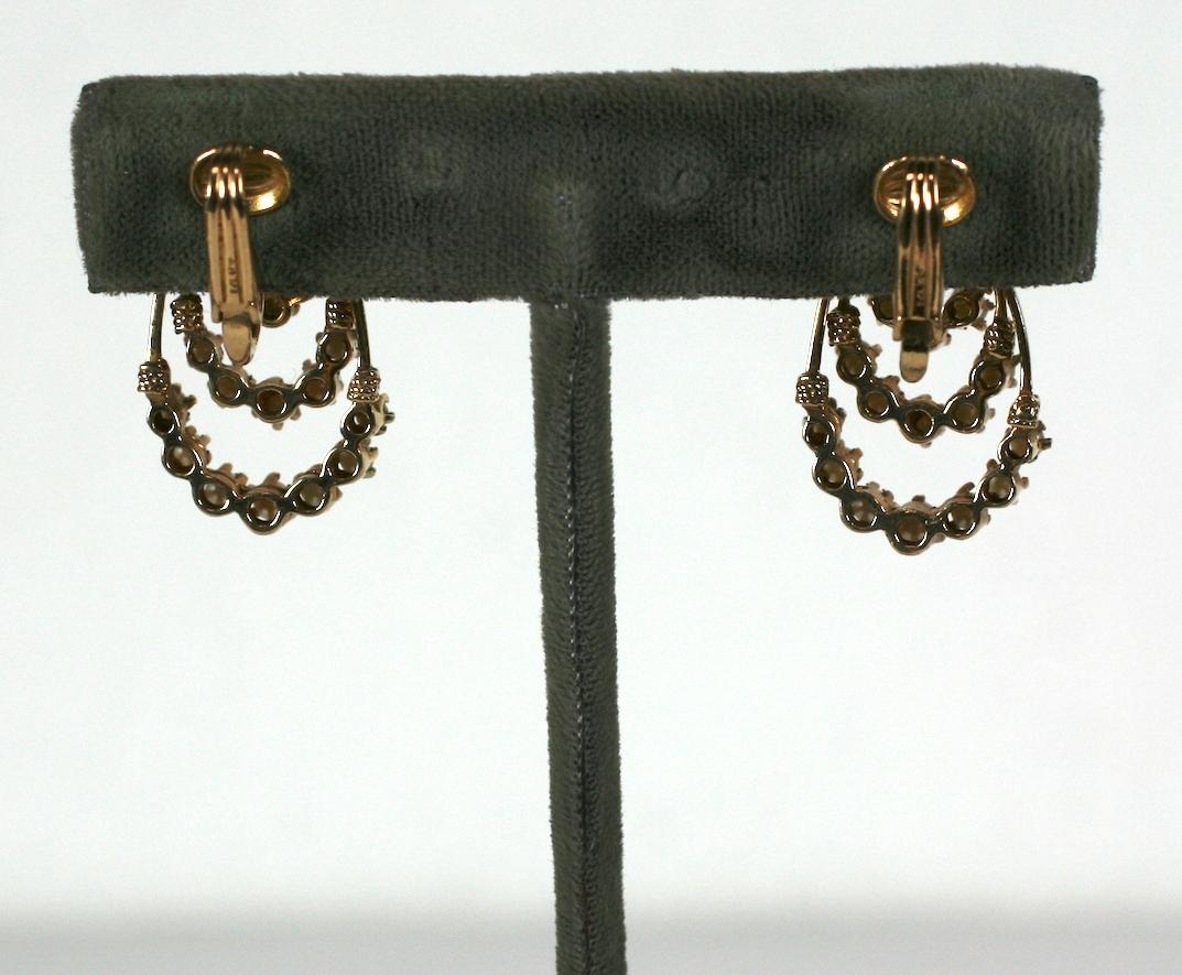 Gold- und Perlenohrringe im viktorianischen Revival-Stil (Viktorianisch) im Angebot