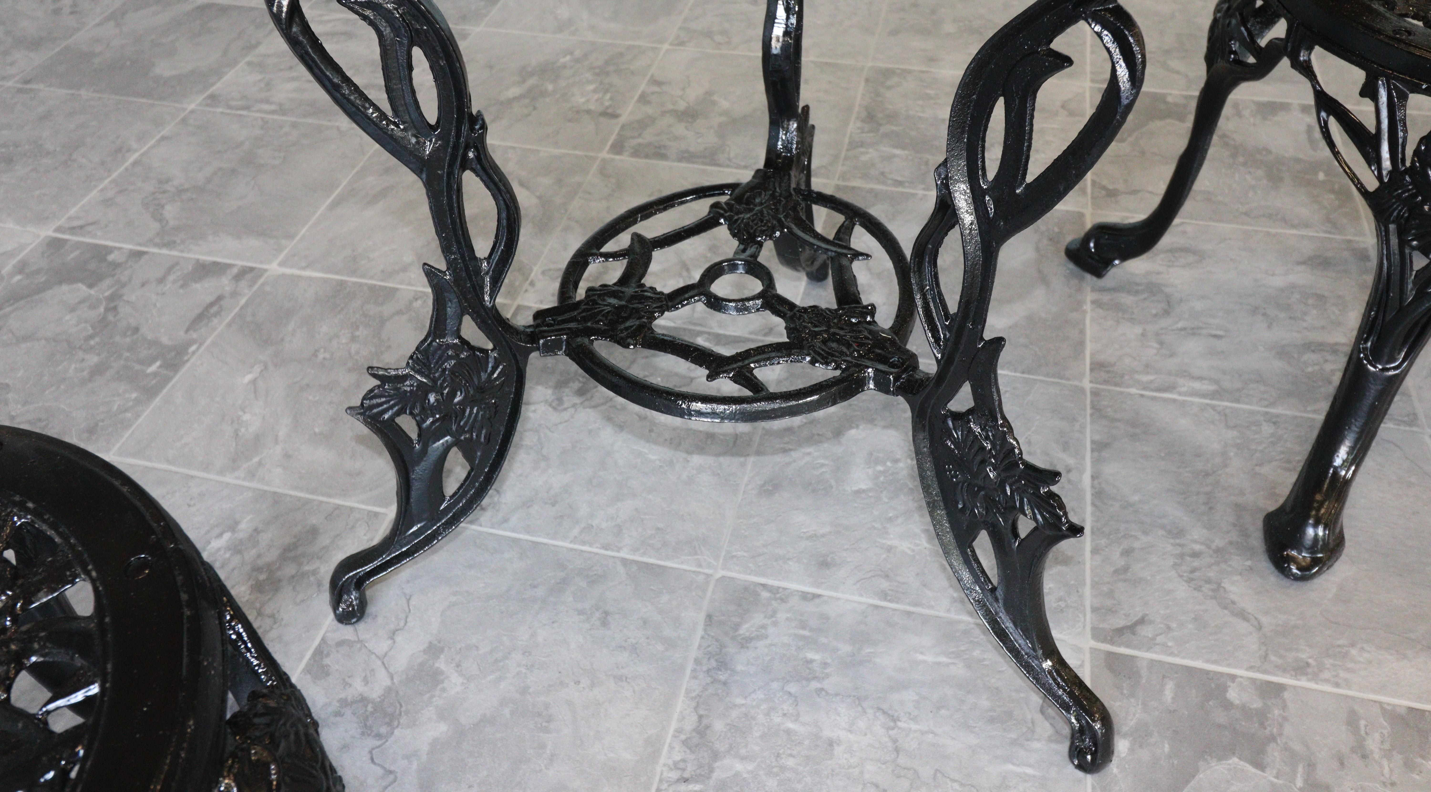 Victorian Revival Iris themed bistro set For Sale 3