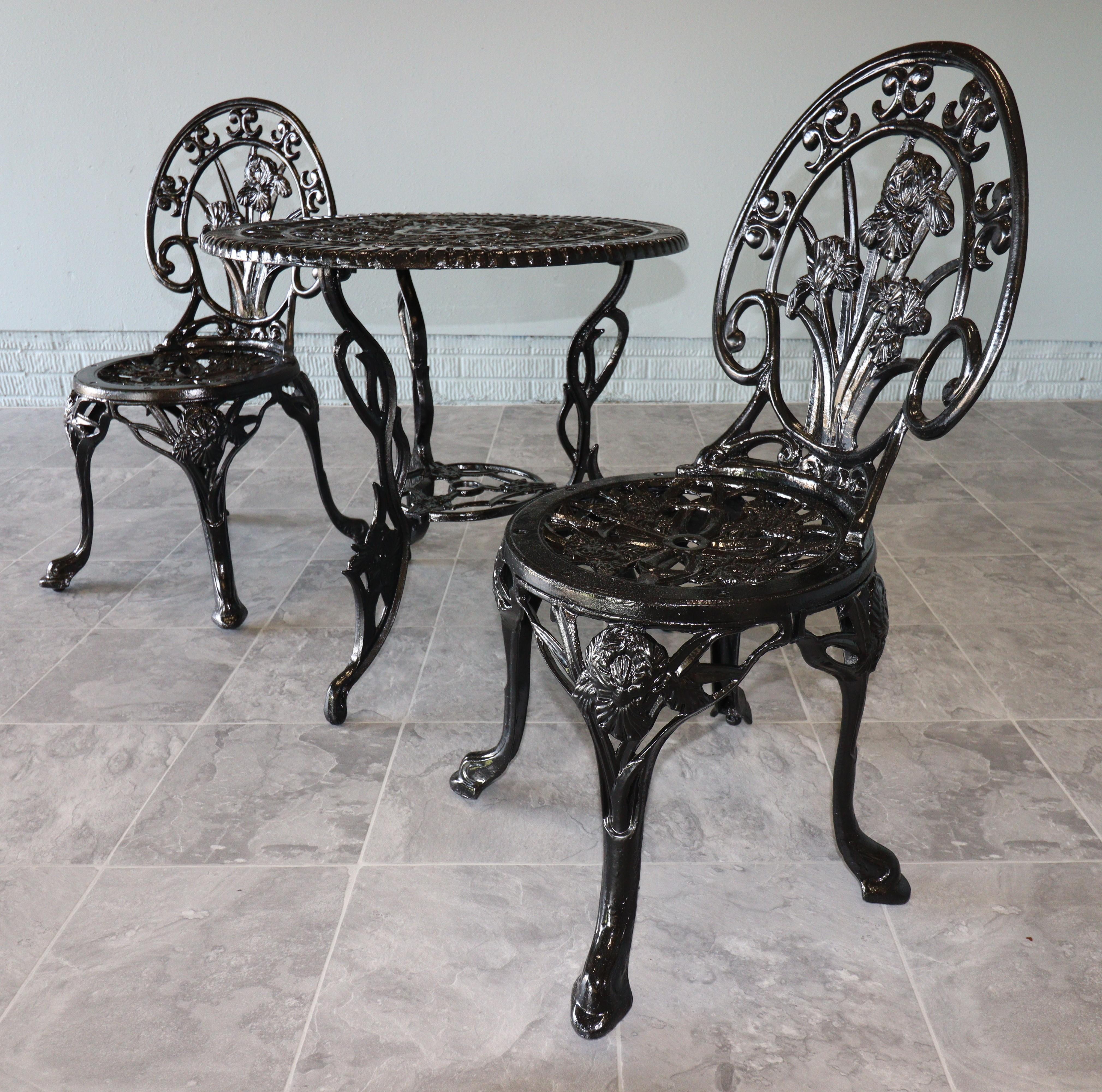 Victorian Revival Iris themed bistro set For Sale 4