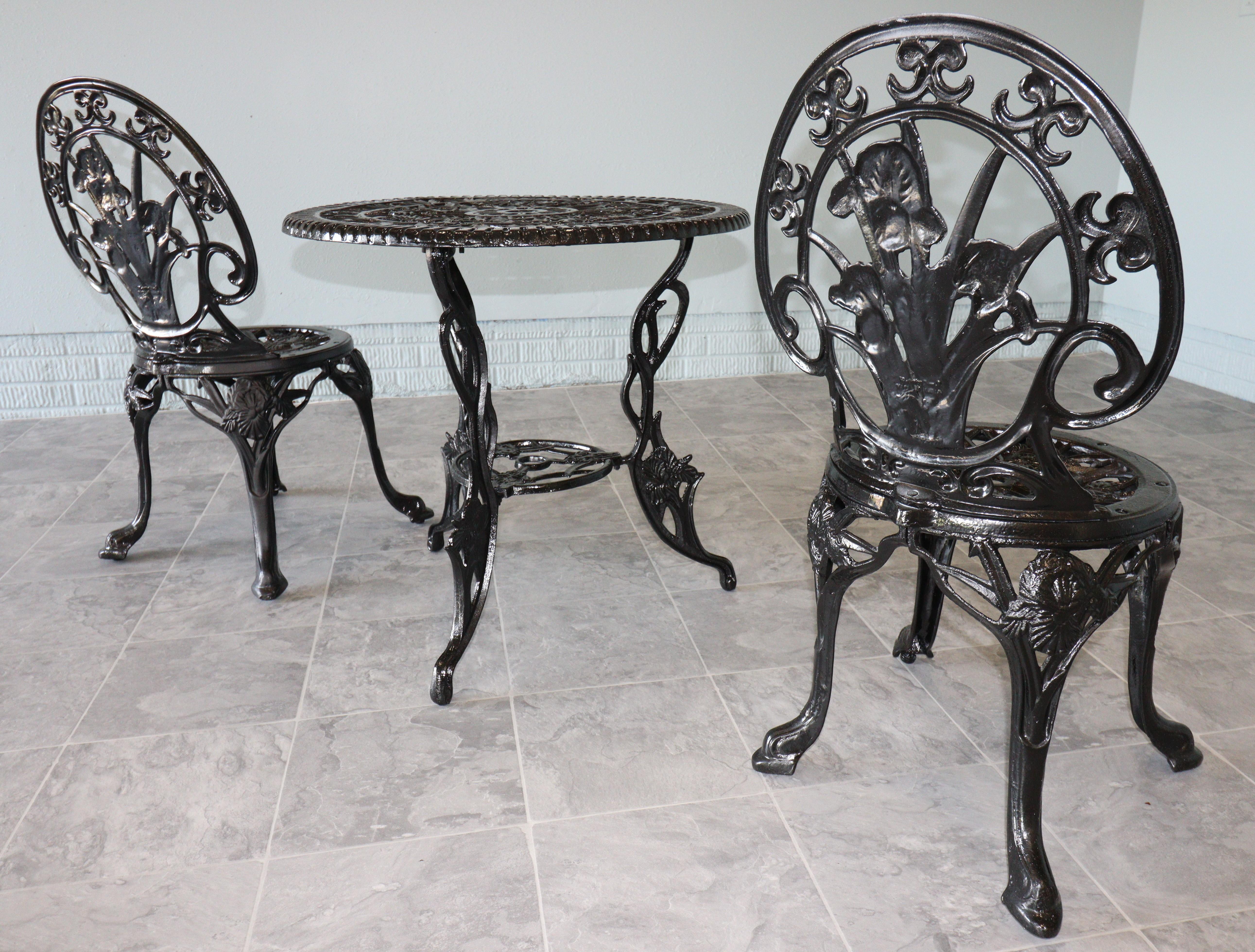 American Victorian Revival Iris themed bistro set For Sale