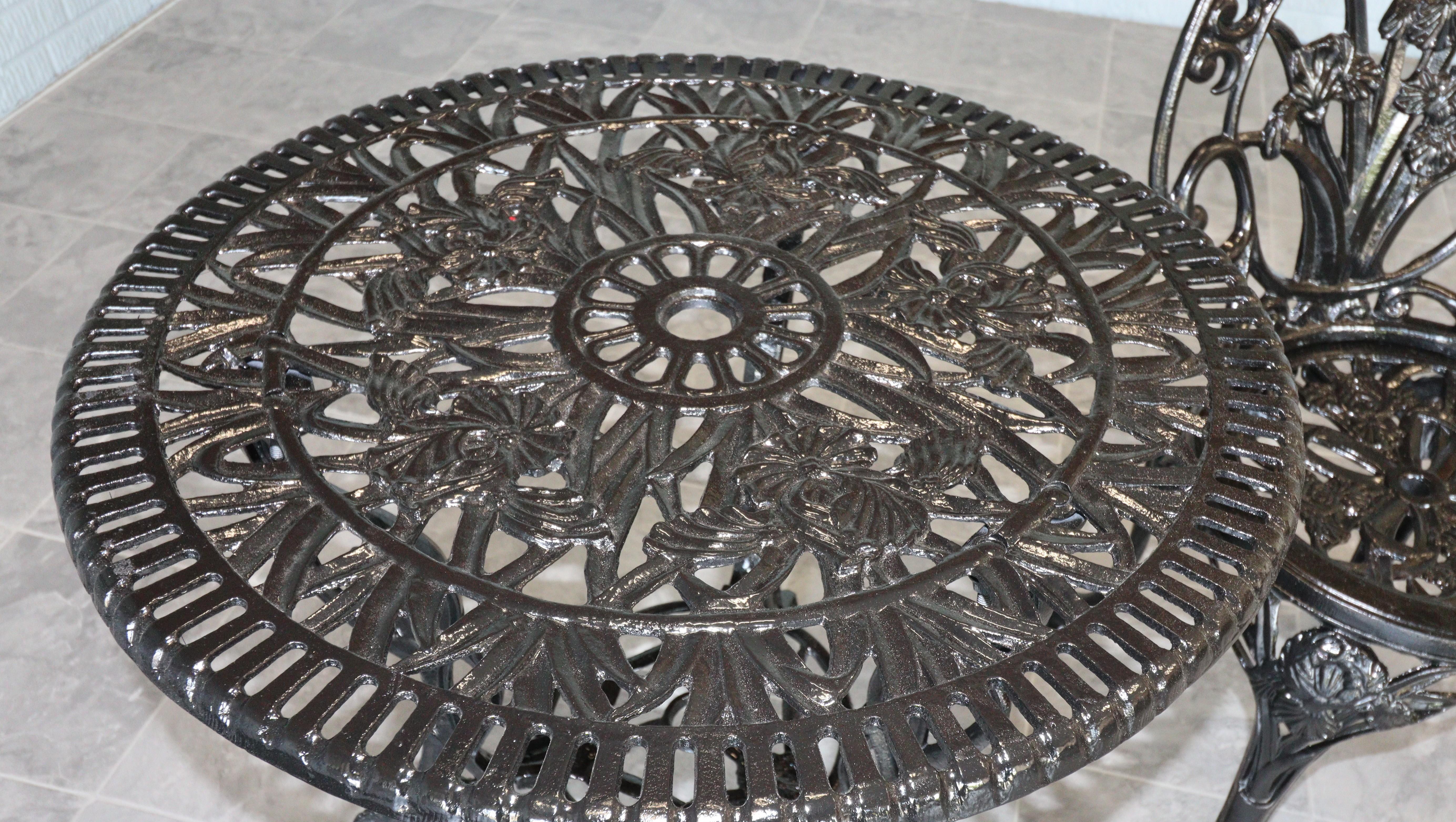Victorian Revival Iris themed bistro set For Sale 2