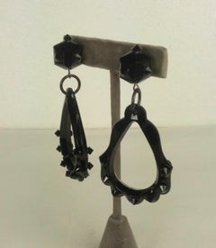 Victorian Revival Jet Earrings