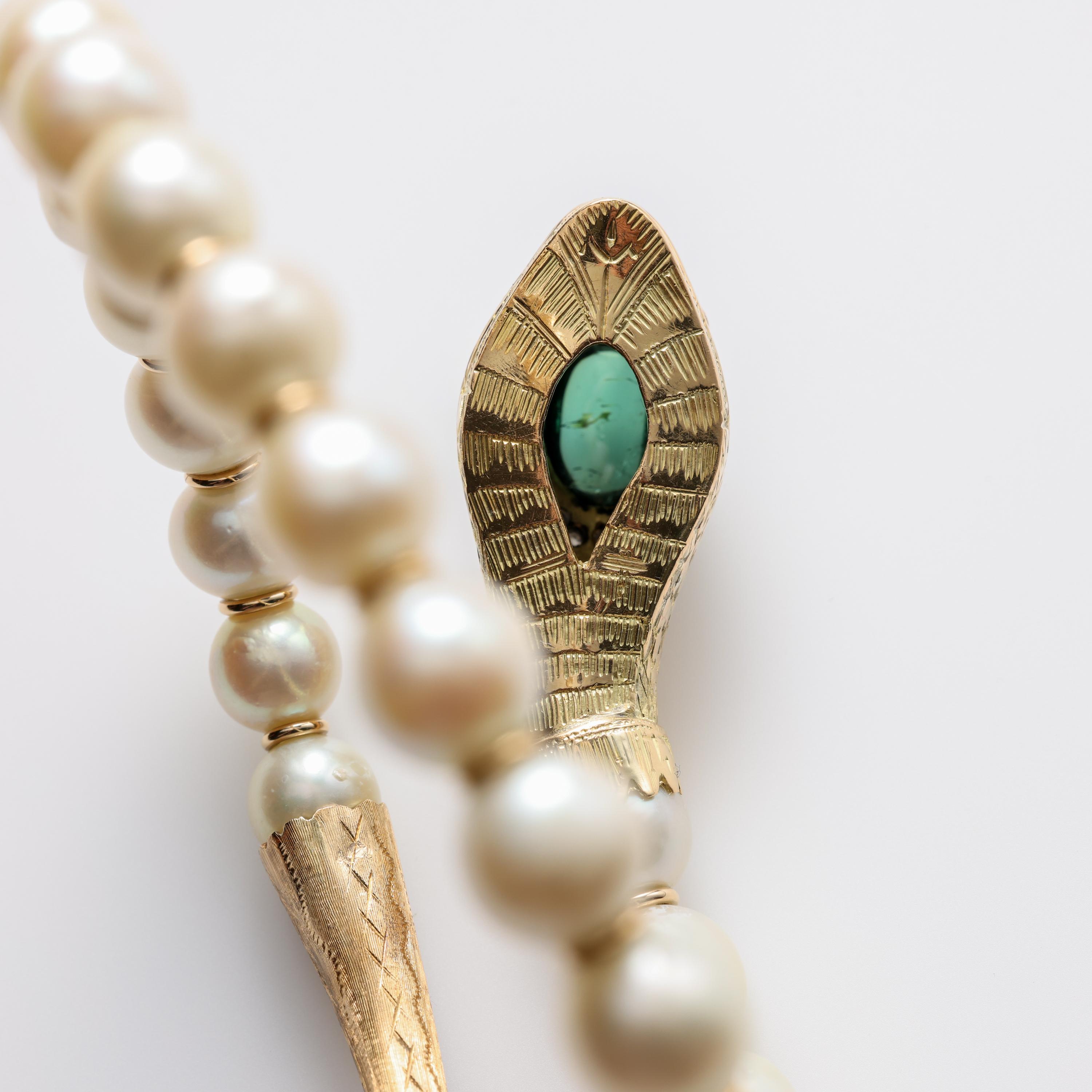 Victorian Revival Pearl Serpent Bracelet 2