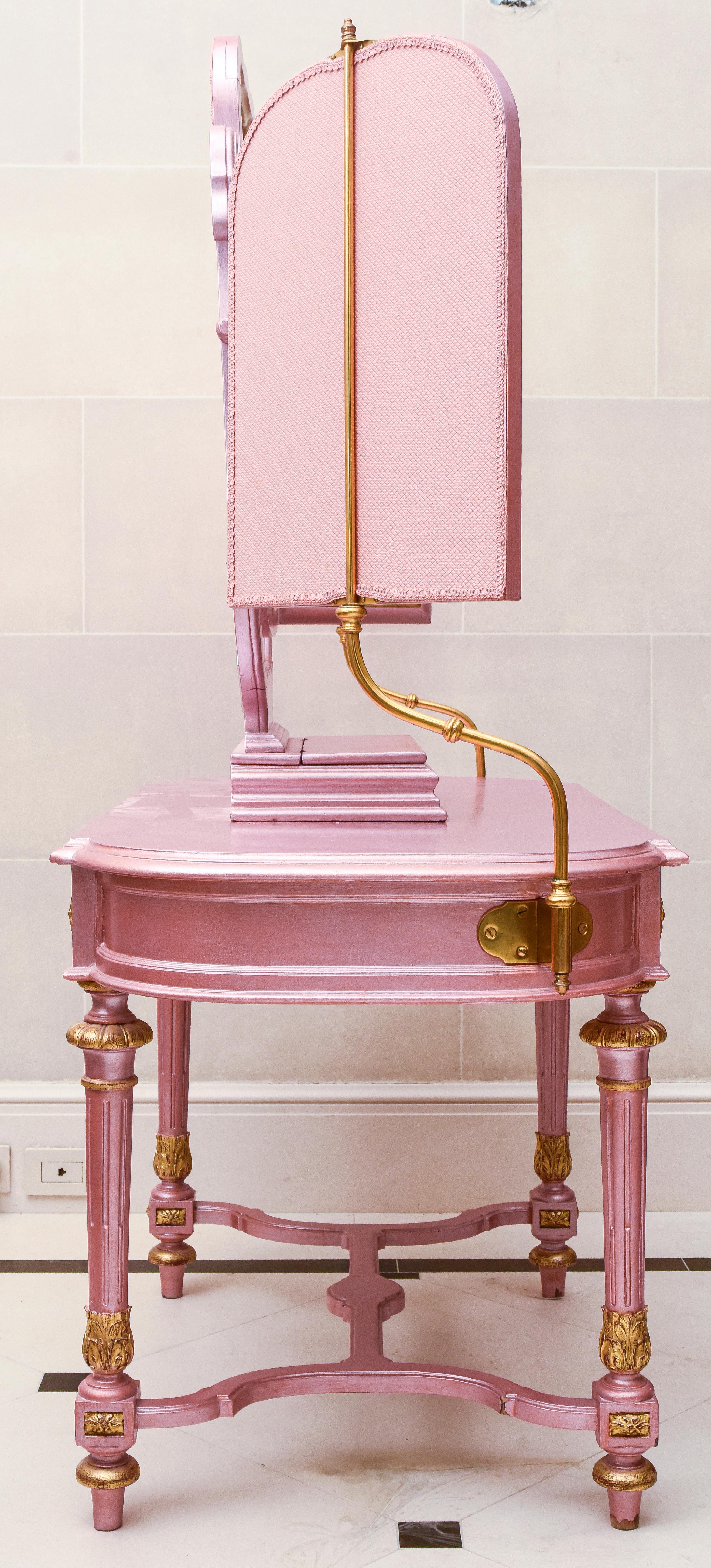 Victorian Revival Pink Vanity Table 1