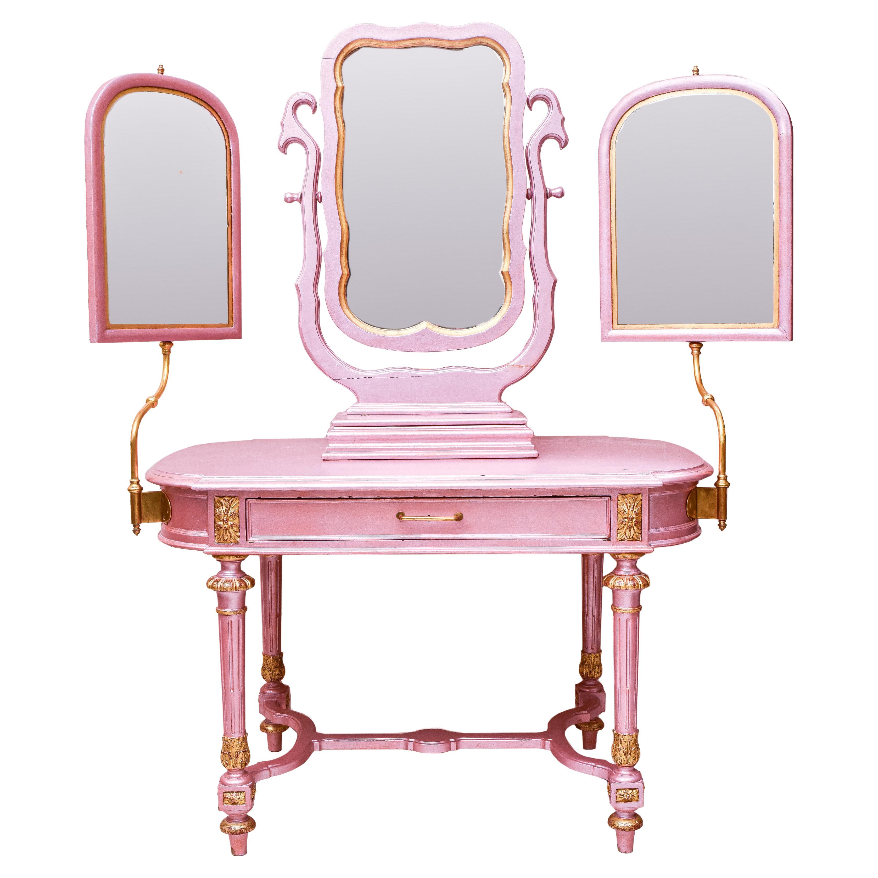 Victorian Revival Pink Vanity Table